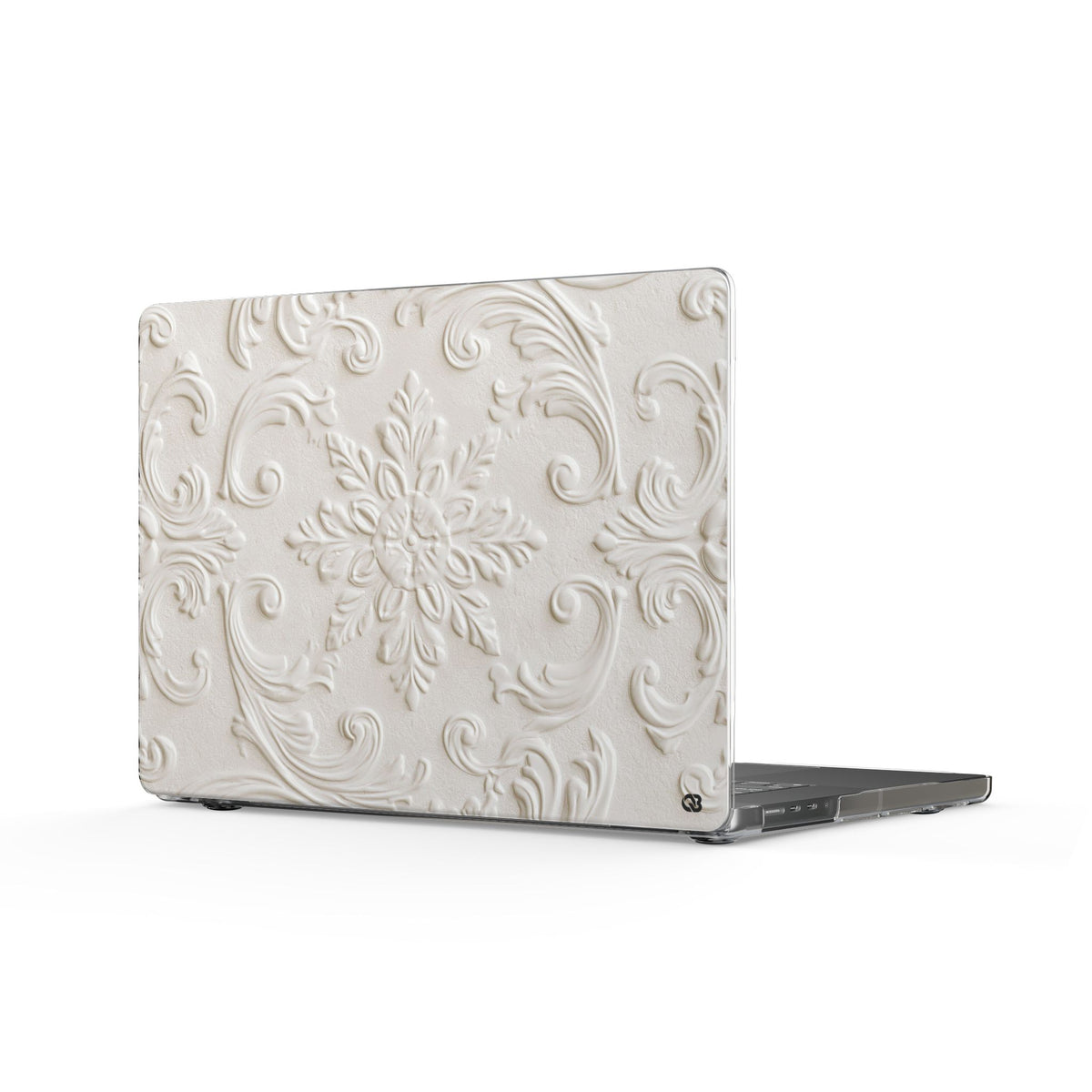 Ivory Baroque Relief · Clear Hard Case for MacBook · White