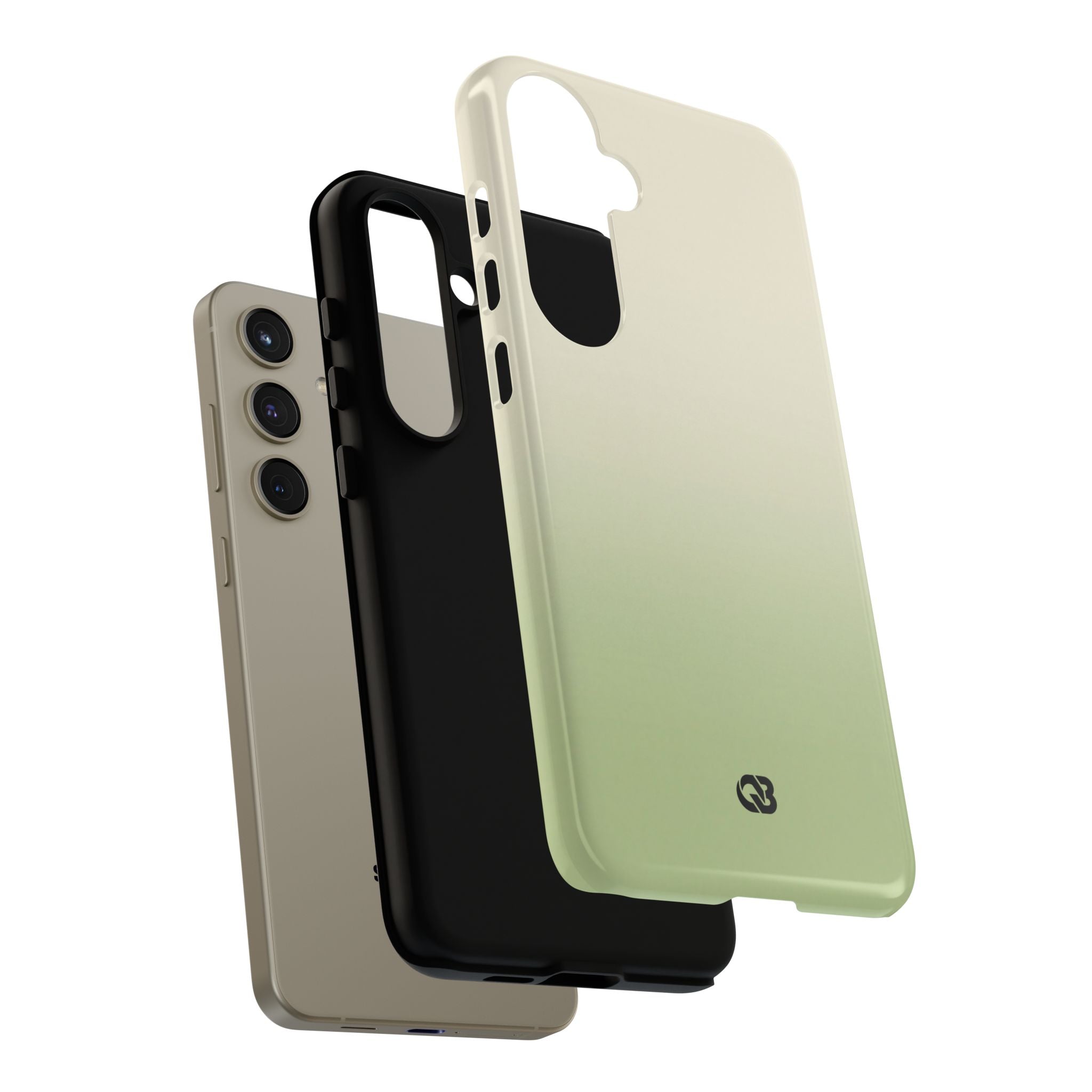Green Tough Phone Case for Samsung - Bone Sage Fade