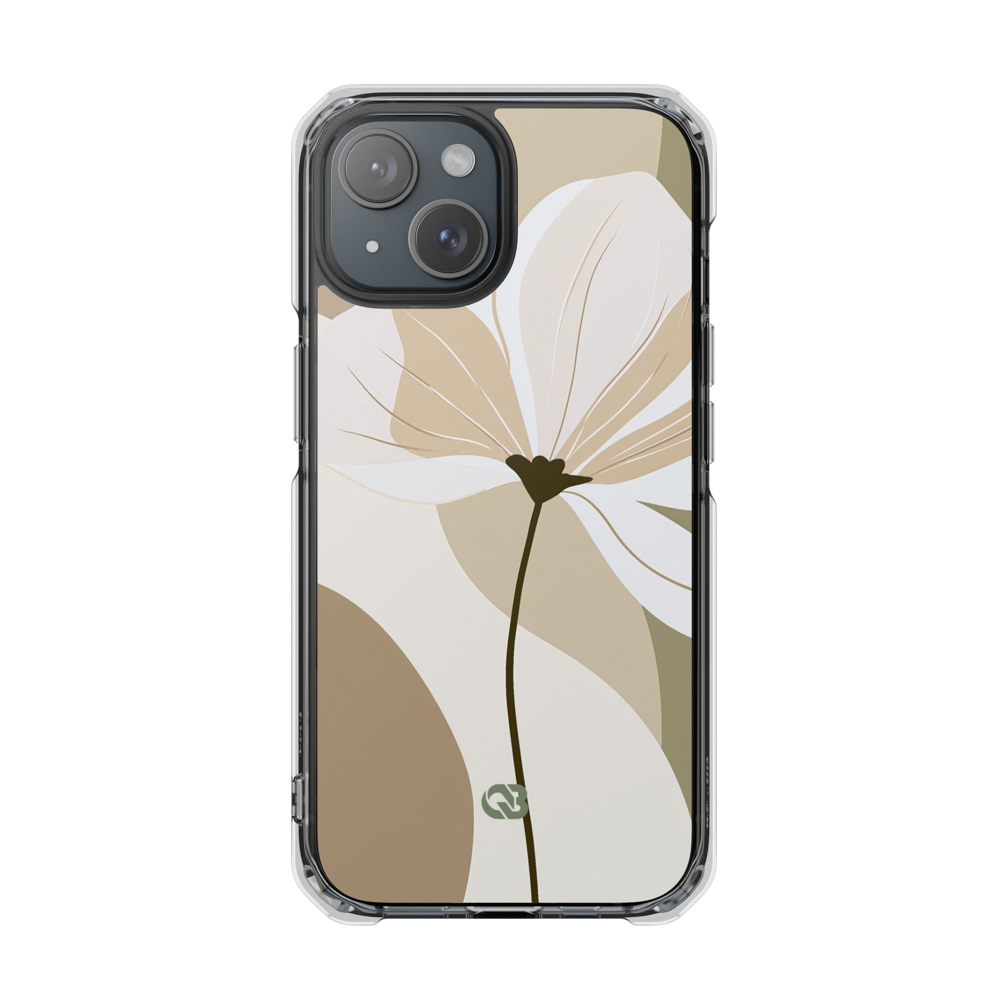 Beige Impact MagSafe Phone Case for iPhone - Sage Linen Magnolia