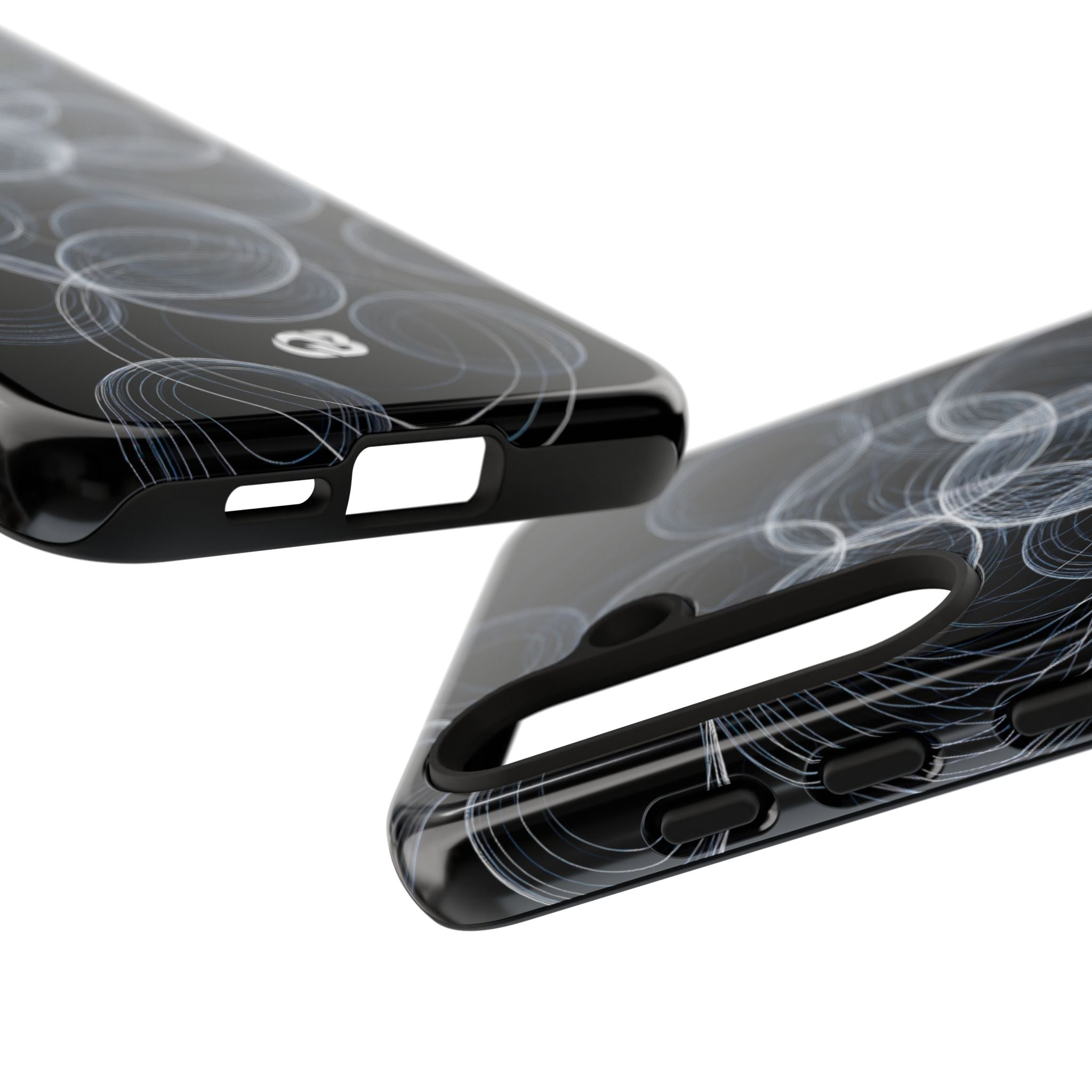 Black Tough Phone Case for Samsung - Frosted Ring Matrix
