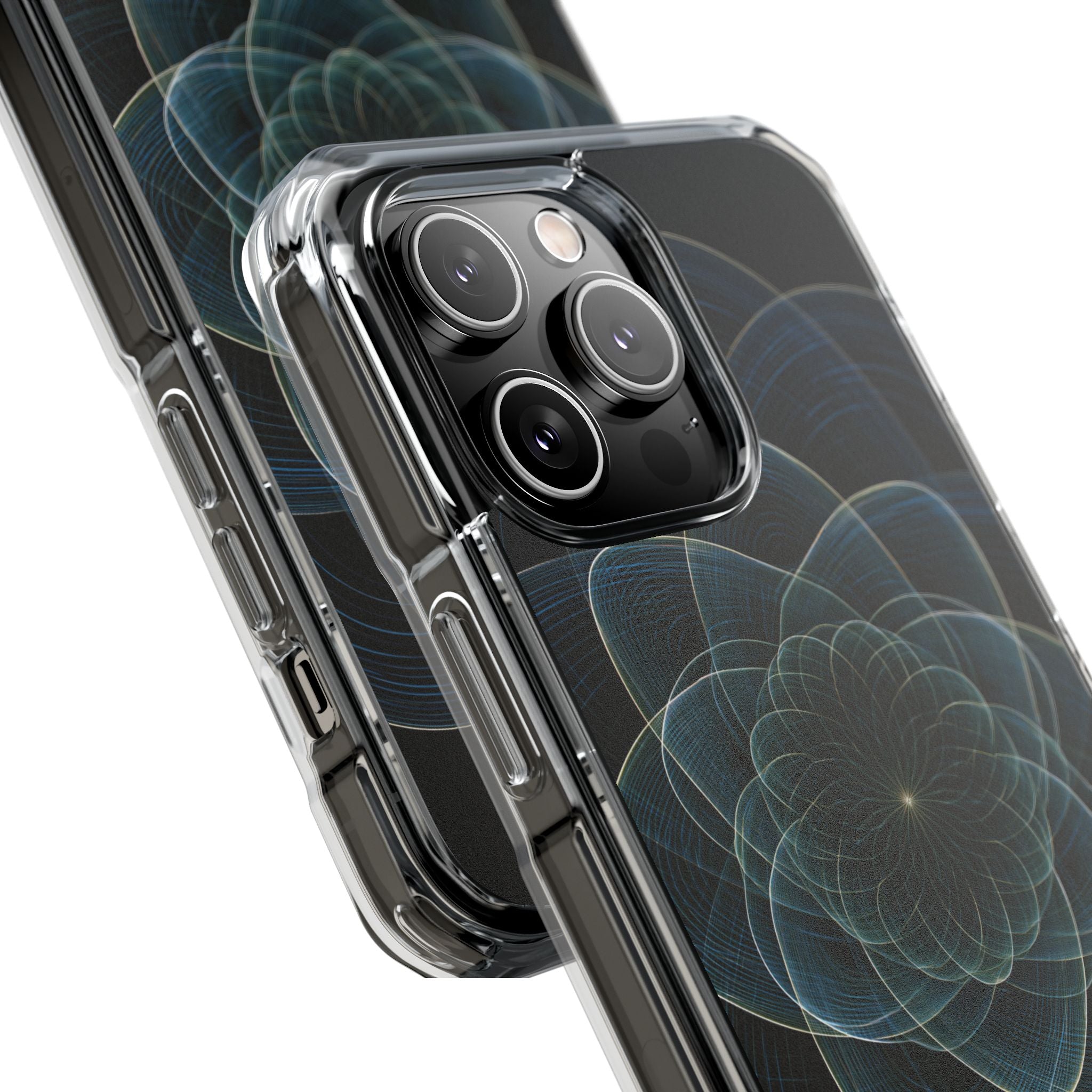 Blue Impact MagSafe Phone Case for iPhone - Celestial Wireframe Bloom