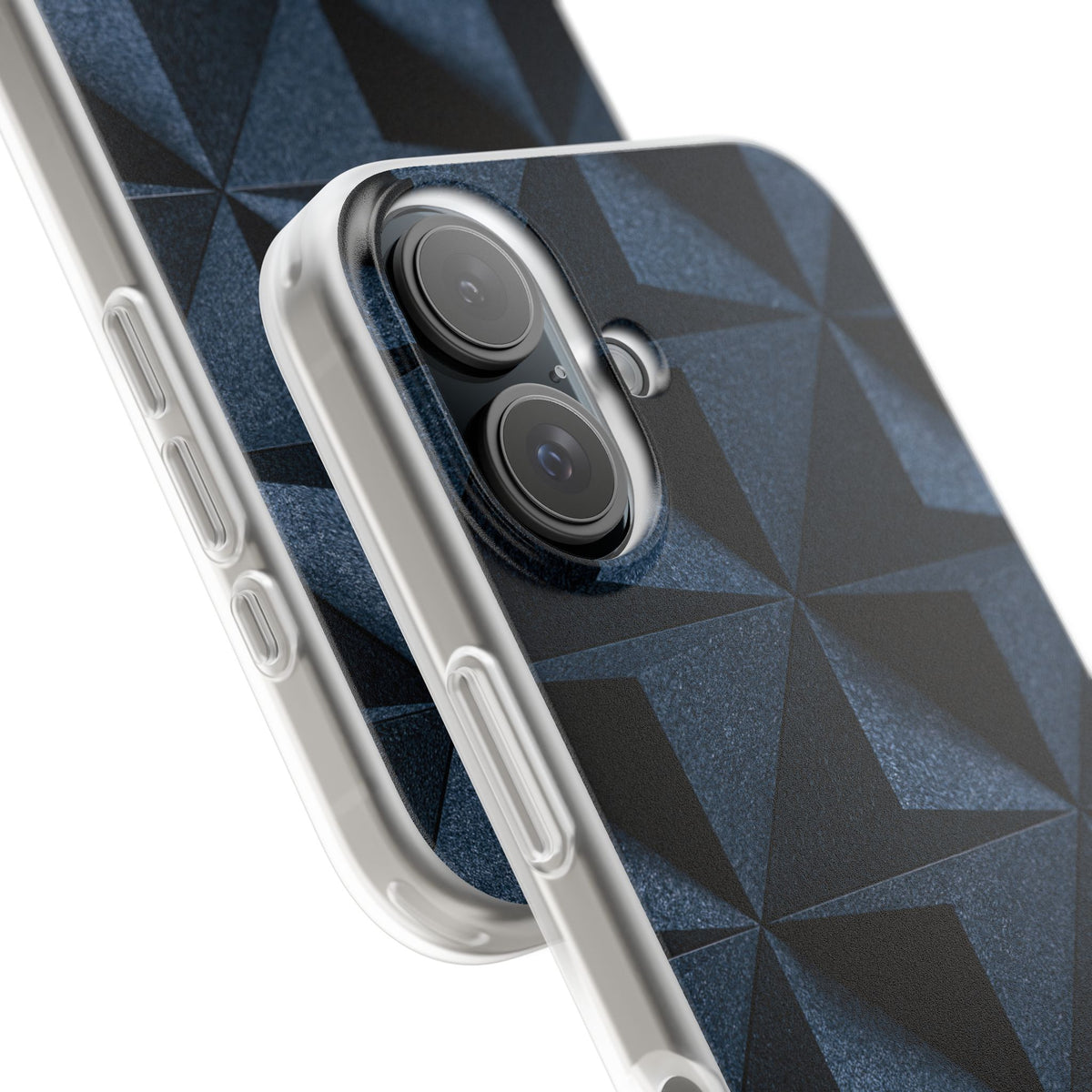 Blue Lite Phone Case for iPhone - Indigo Basalt Facets
