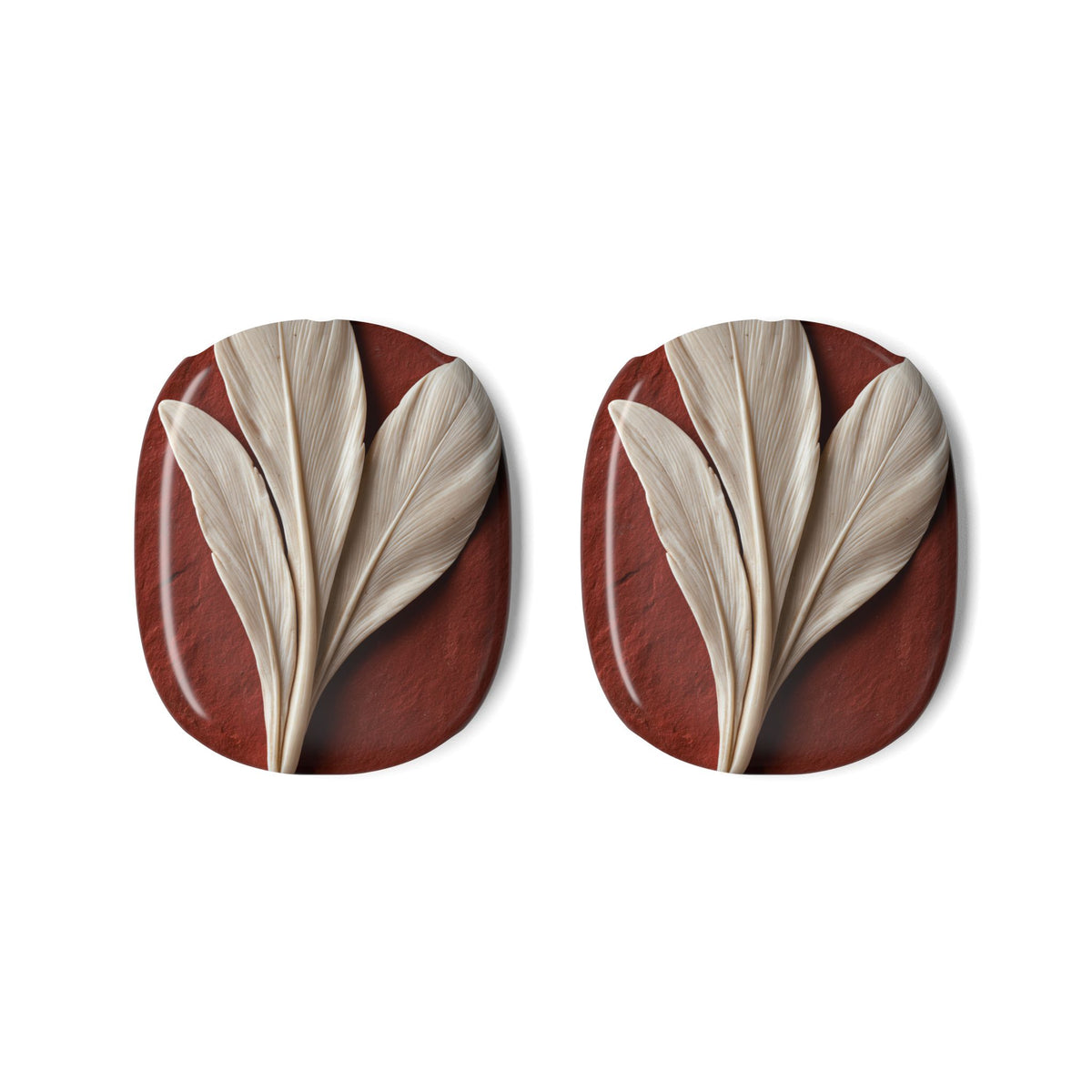 Carved Ivory Plume · Hard Case for AirPods Max · Red
