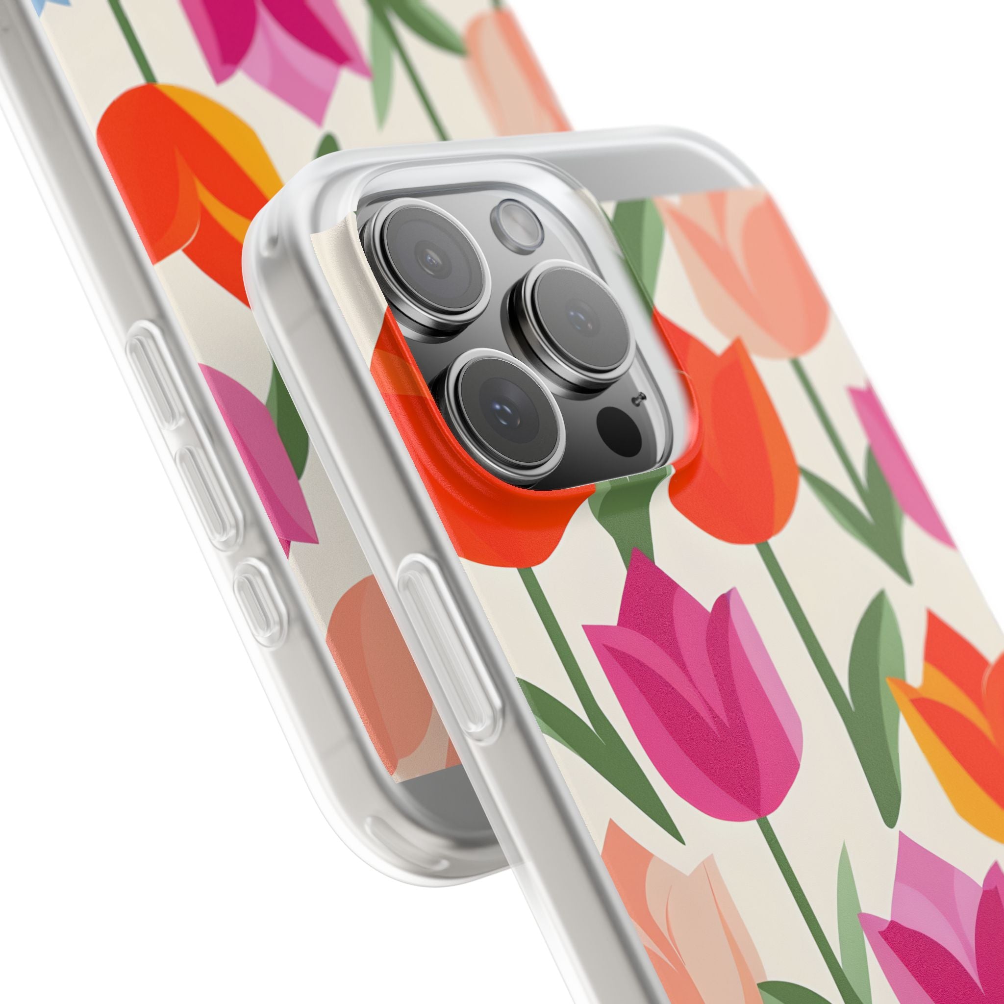 Vibrant Petal Grid · Soft Phone Case for iPhone