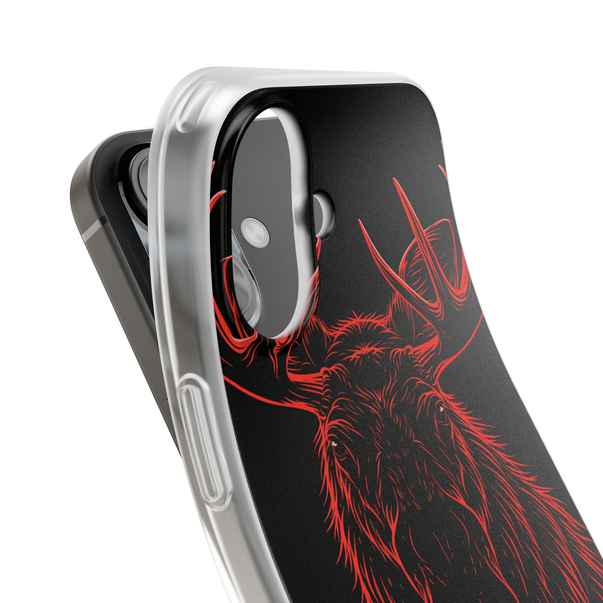 Nordic Moose Contour · Lite Phone Case for iPhone · Red