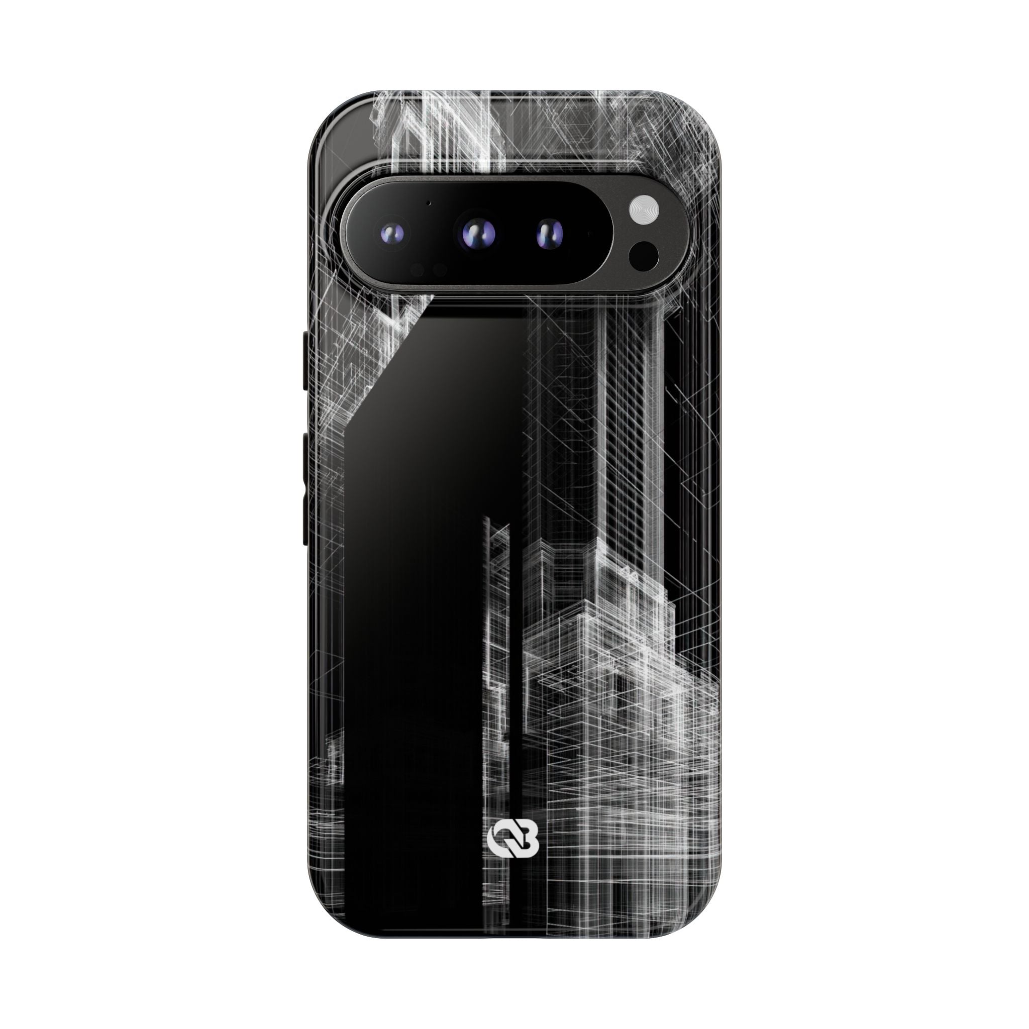 Black Tough Phone Case for Google Pixel - Ghost Urban Wireframe