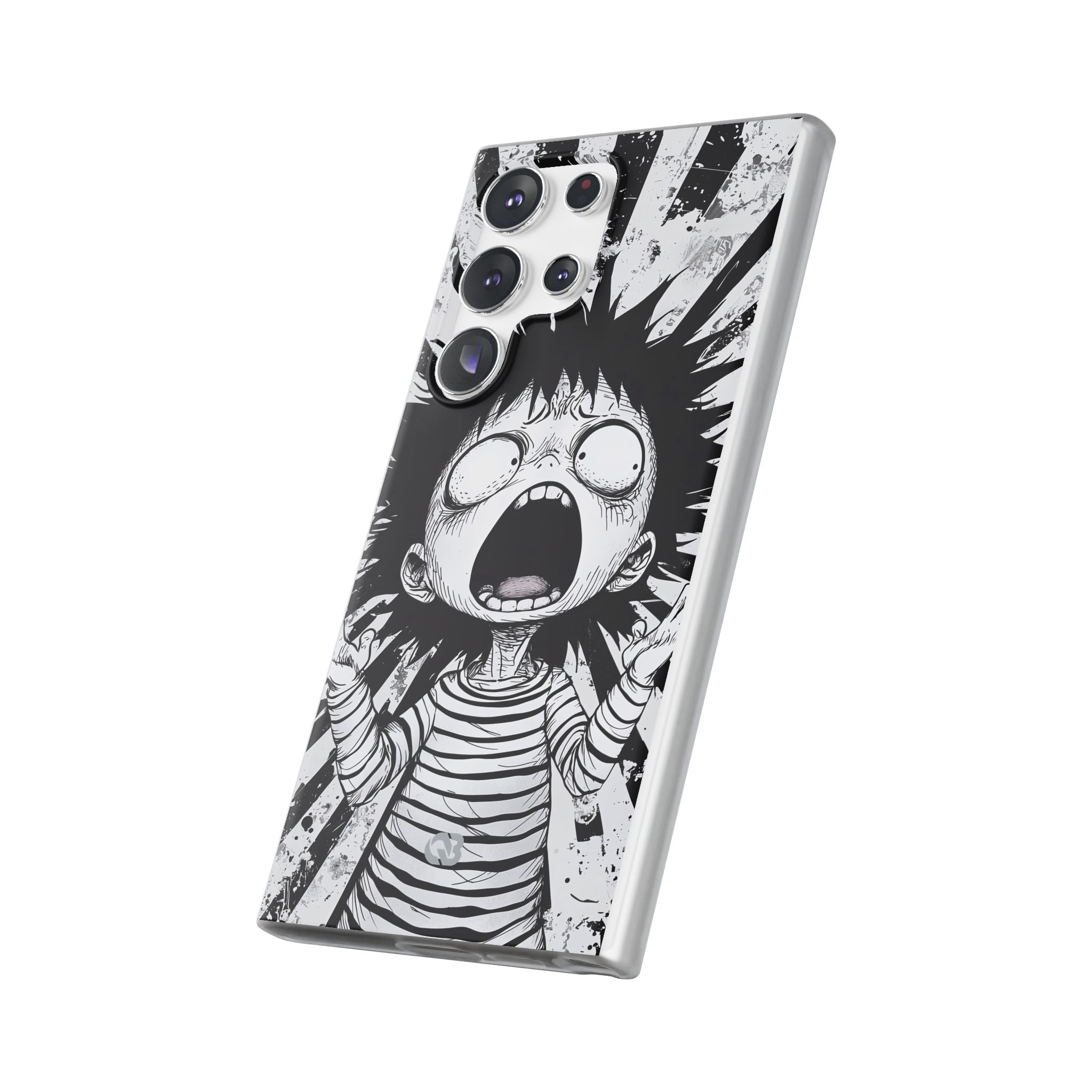 Chaotic Monochrome Scream · Soft Telefoncover for Samsung