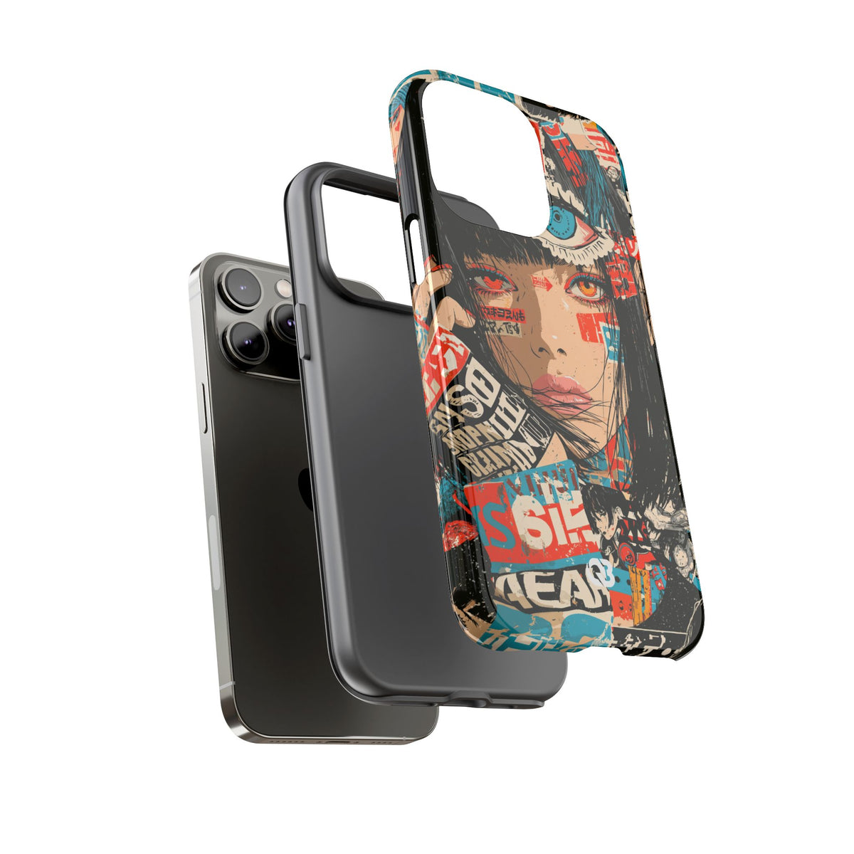 Shibuya Street Collage · Tough Phone Case for iPhone · Red
