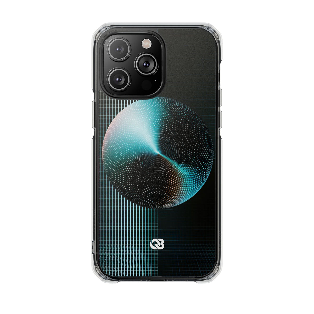 Blue Impact MagSafe Phone Case for iPhone - Cyan Vector Sphere