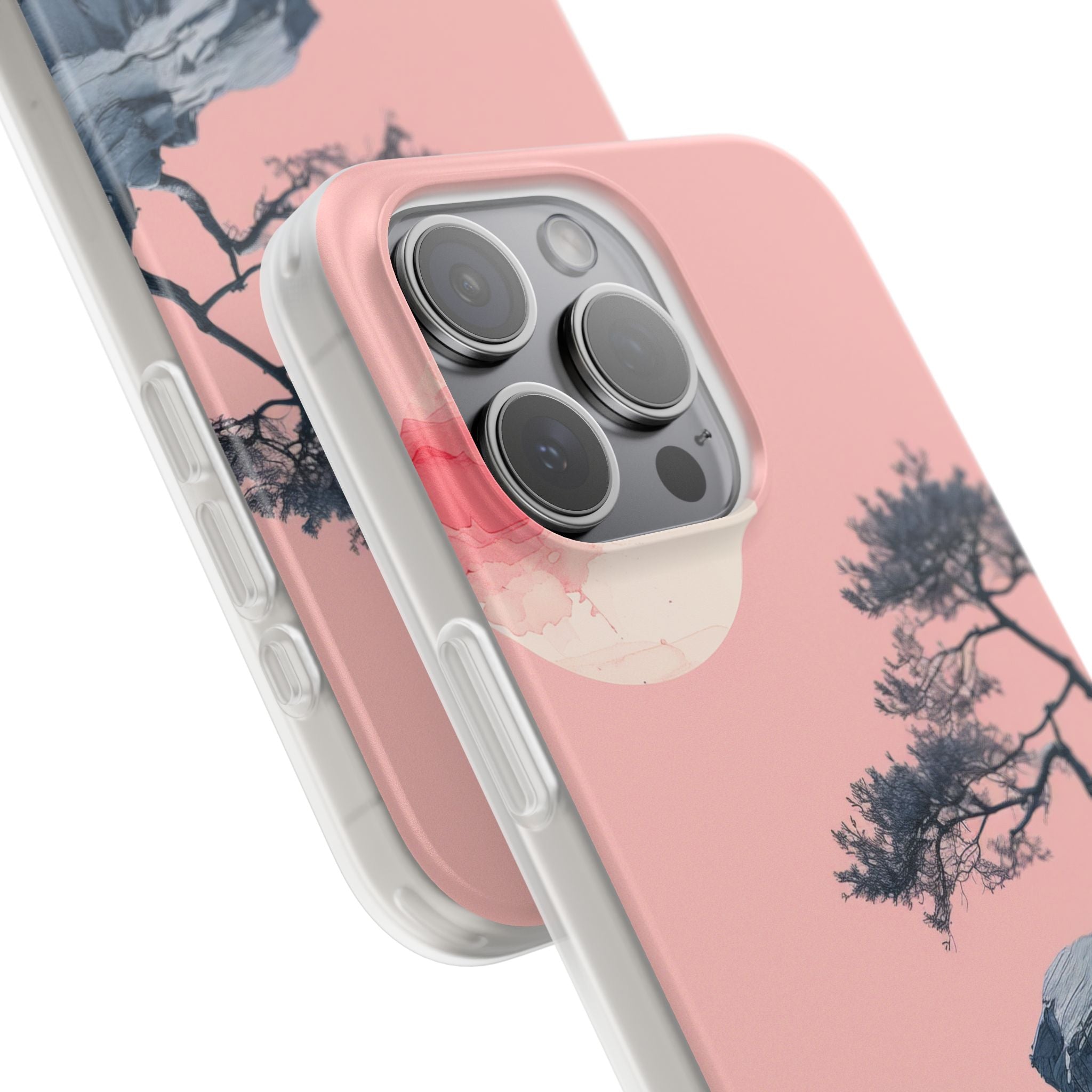 Crimson Moon Tree iPhone 15 Pro Max Case - Soft