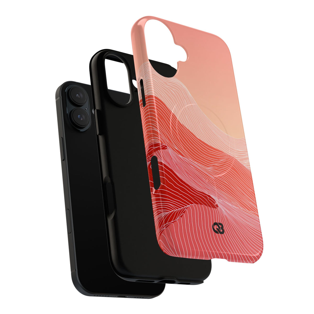 Red Tough 2.0 Magsafe Phone Case for iPhone - Crimson Ridge Contour