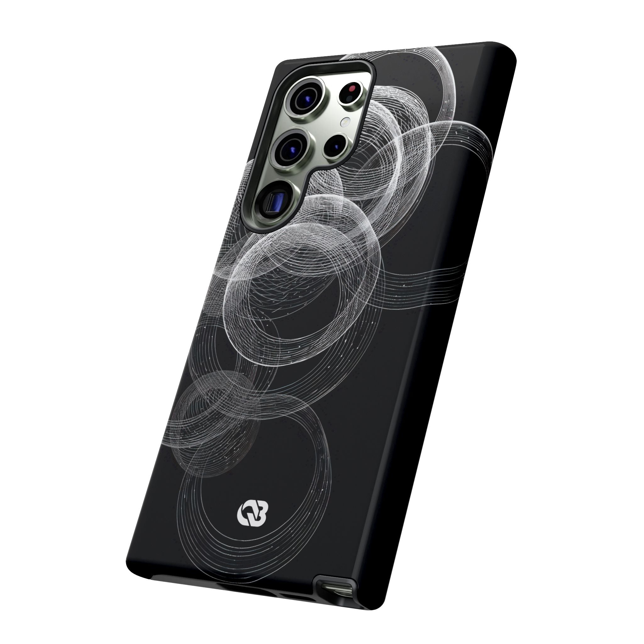Black Tough Phone Case for Samsung - Kinetic Wireframe Orbit