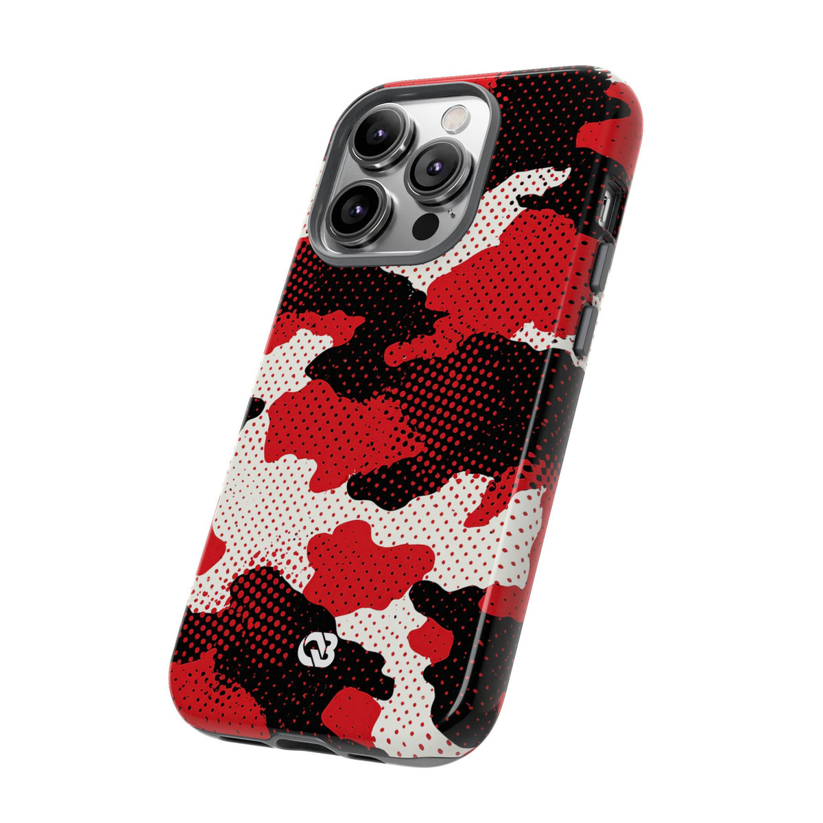 Crimson Halftone Camo · Tough Phone Case for iPhone · Red