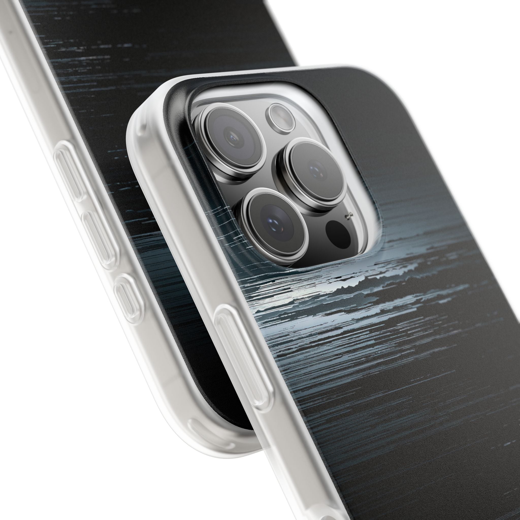 Black Lite Phone Case for iPhone - Frozen Signal Glitch
