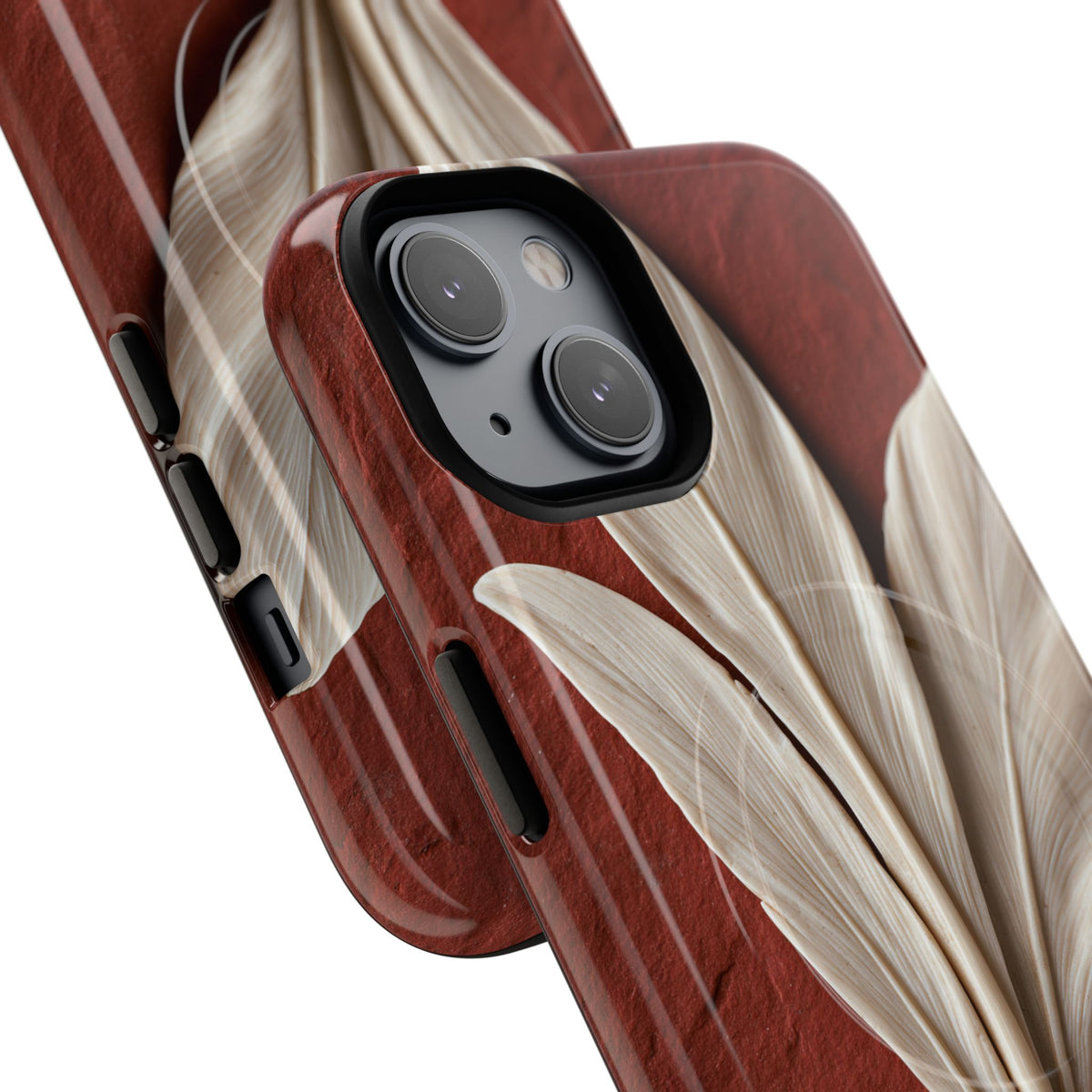 Carved Ivory Plume · Tough 2.0 Magnetic Phone Case for iPhone · Red