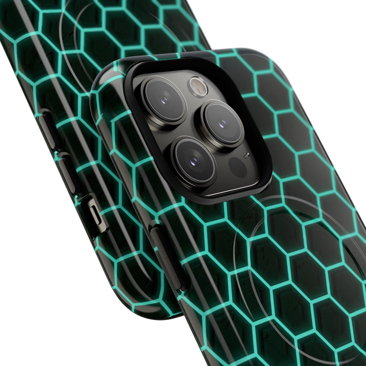 Neon Hex Spectrum · Tough 2.0 Magnetic Phone Case for iPhone · Teal