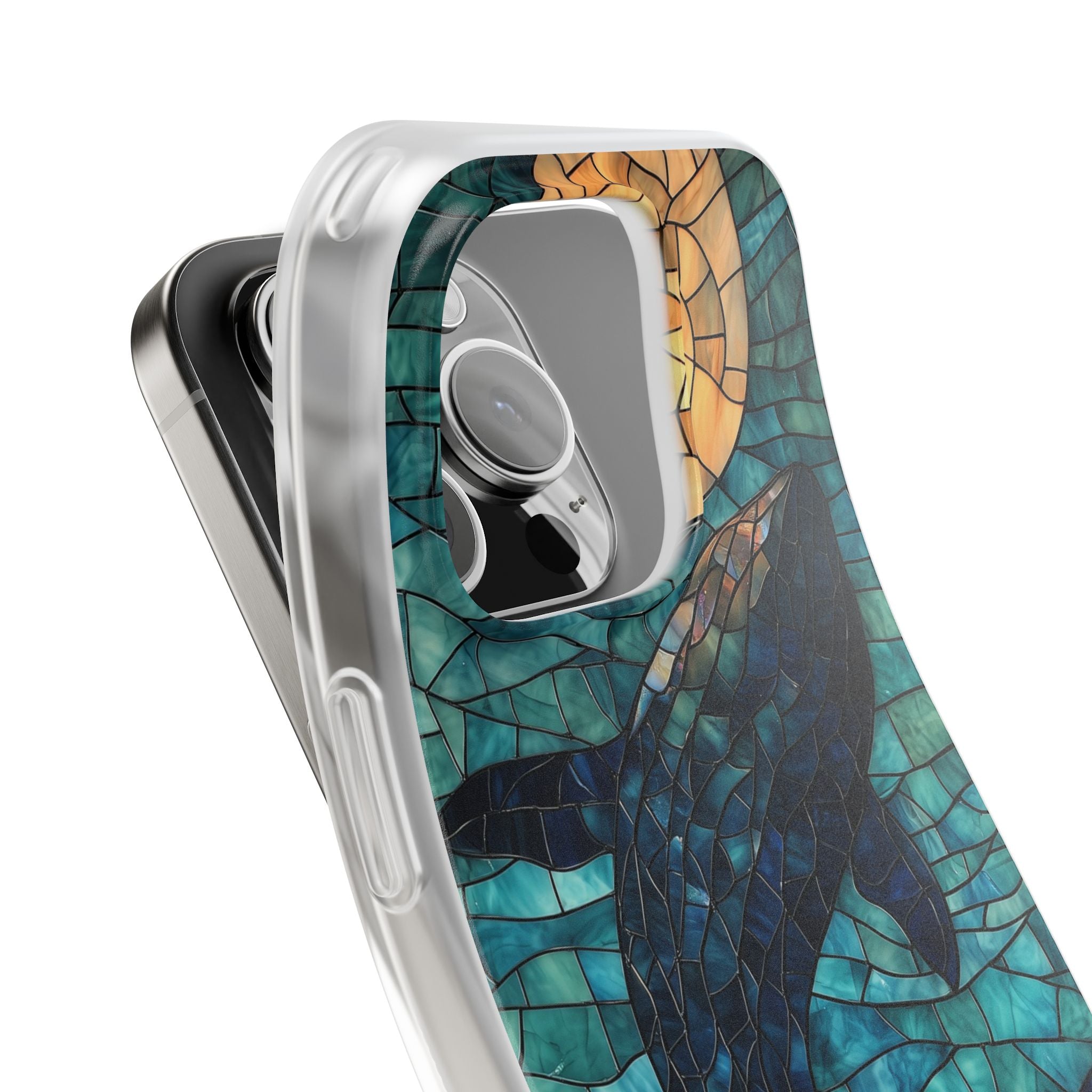 Stained Moon Whale · Soft Telefoncover for iPhone