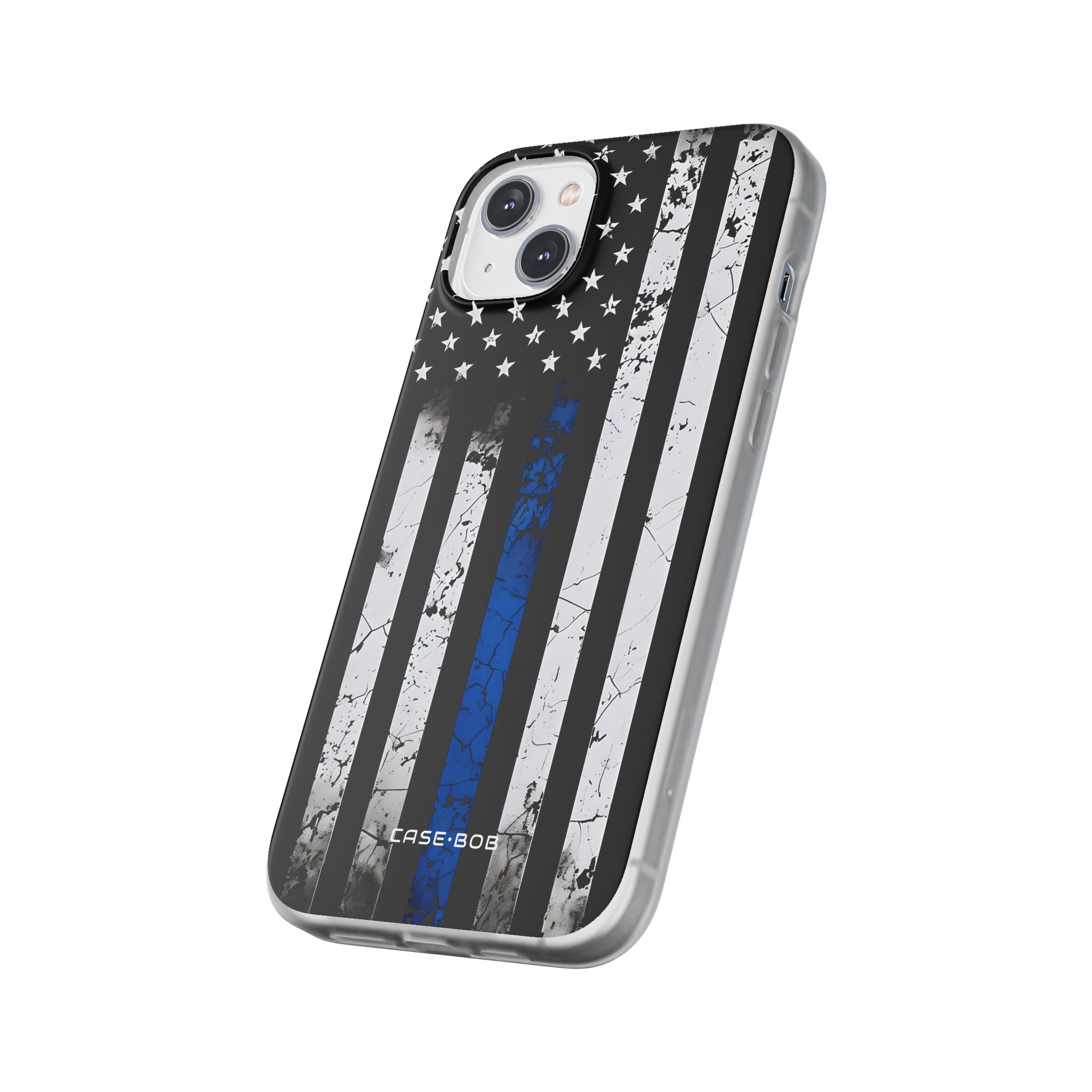 Blau gestreifte Flagge iPhone 14 Plus Case - Soft