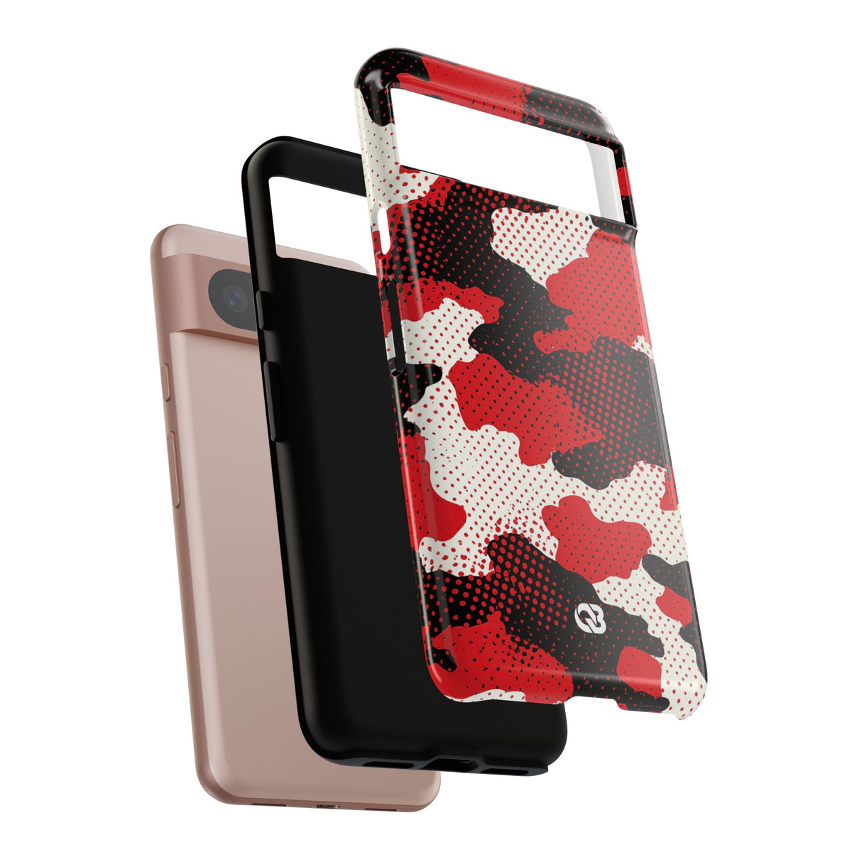 Crimson Halftone Camo · Tough Phone Case for Pixel · Red