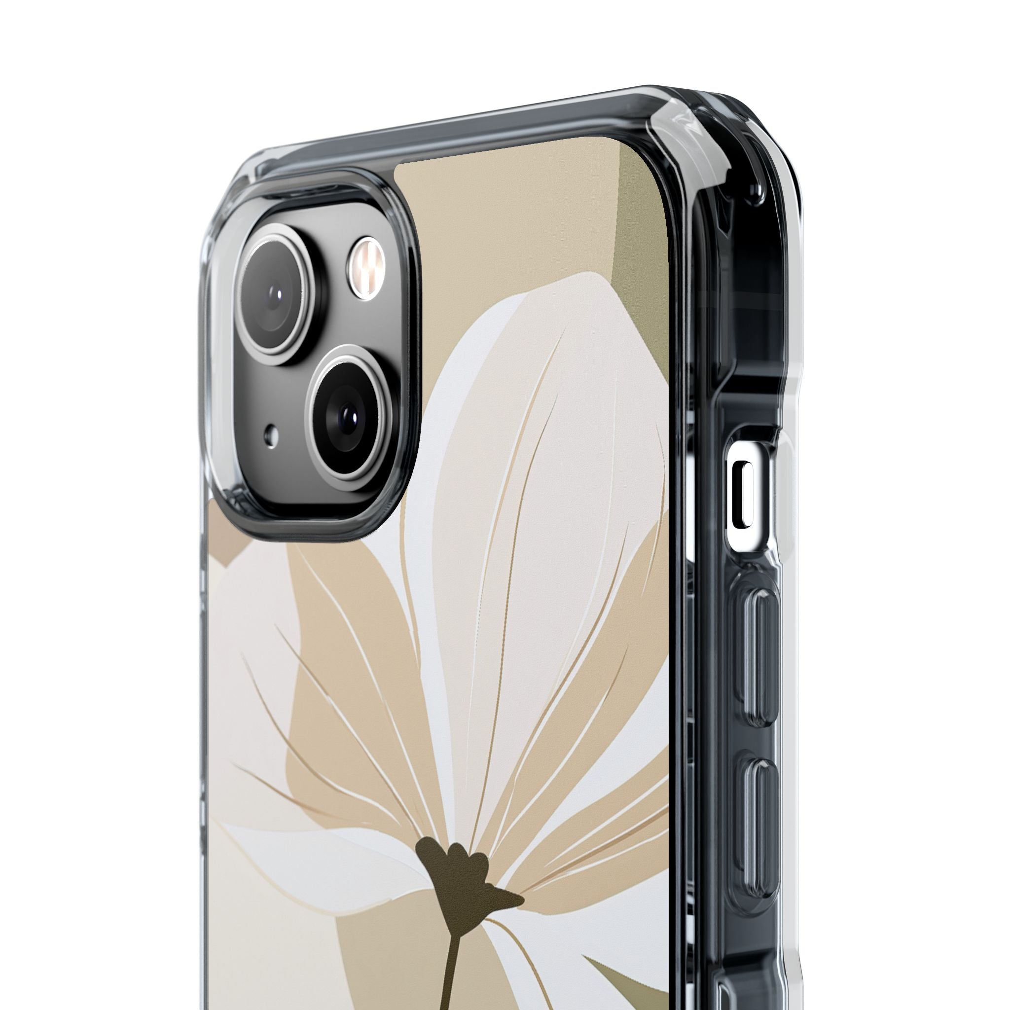 Beige Impact MagSafe Phone Case for iPhone - Sage Linen Magnolia