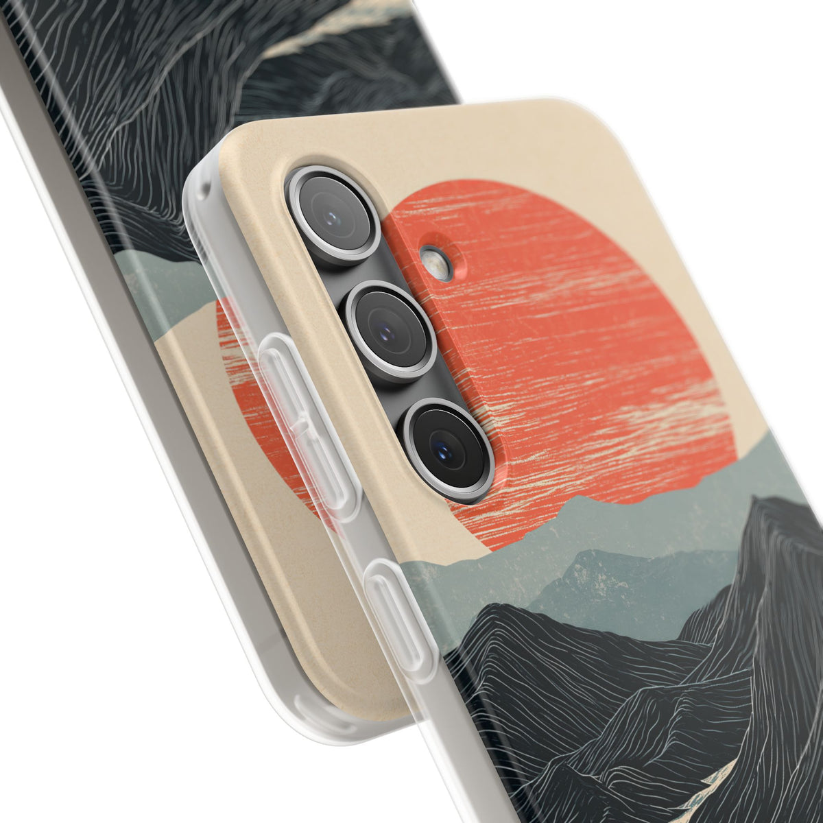 Beige Lite Phone Case for Samsung - Crimson Ridge Flow