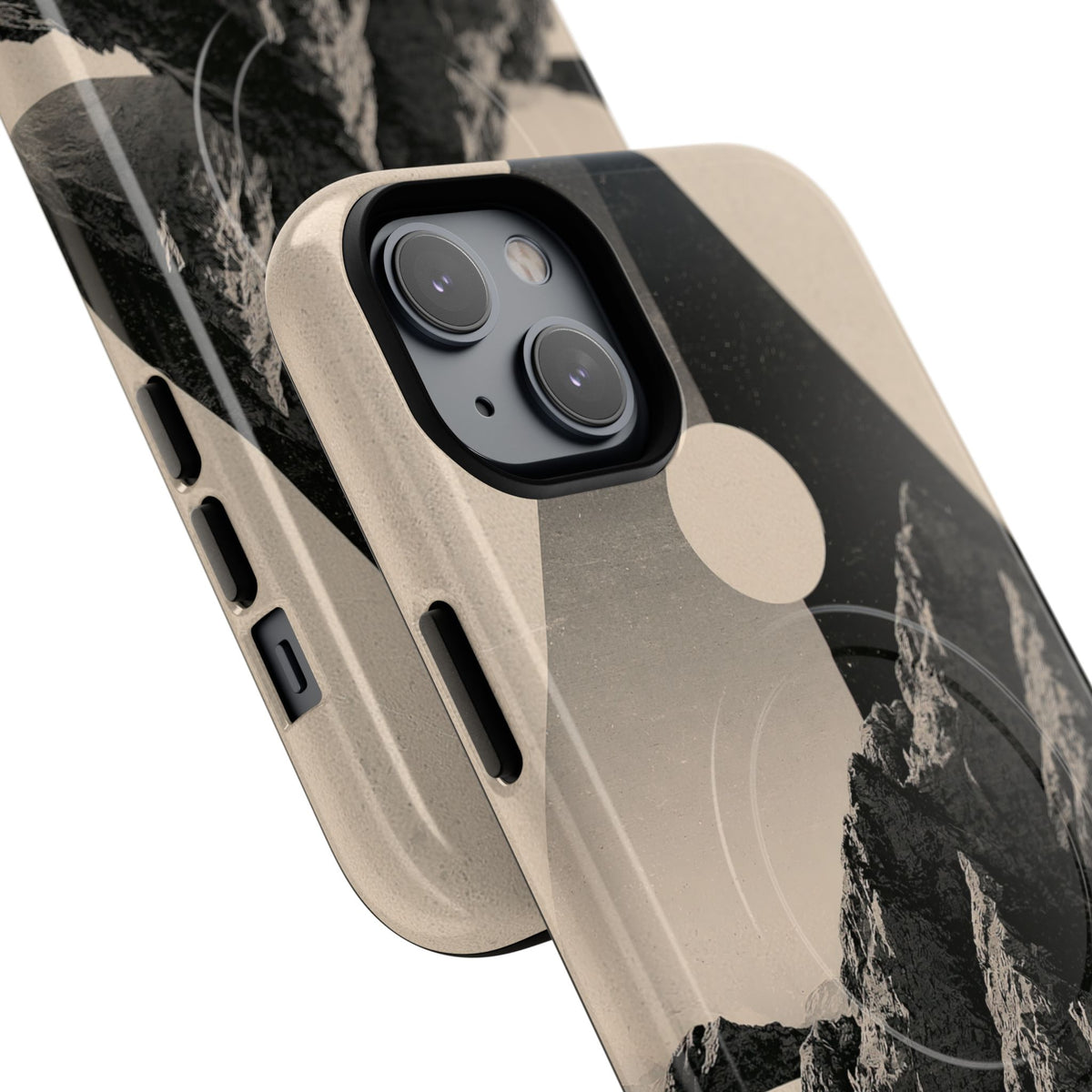 Beige Tough 2.0 Magsafe Phone Case for iPhone - Obsidian Summit Parchment