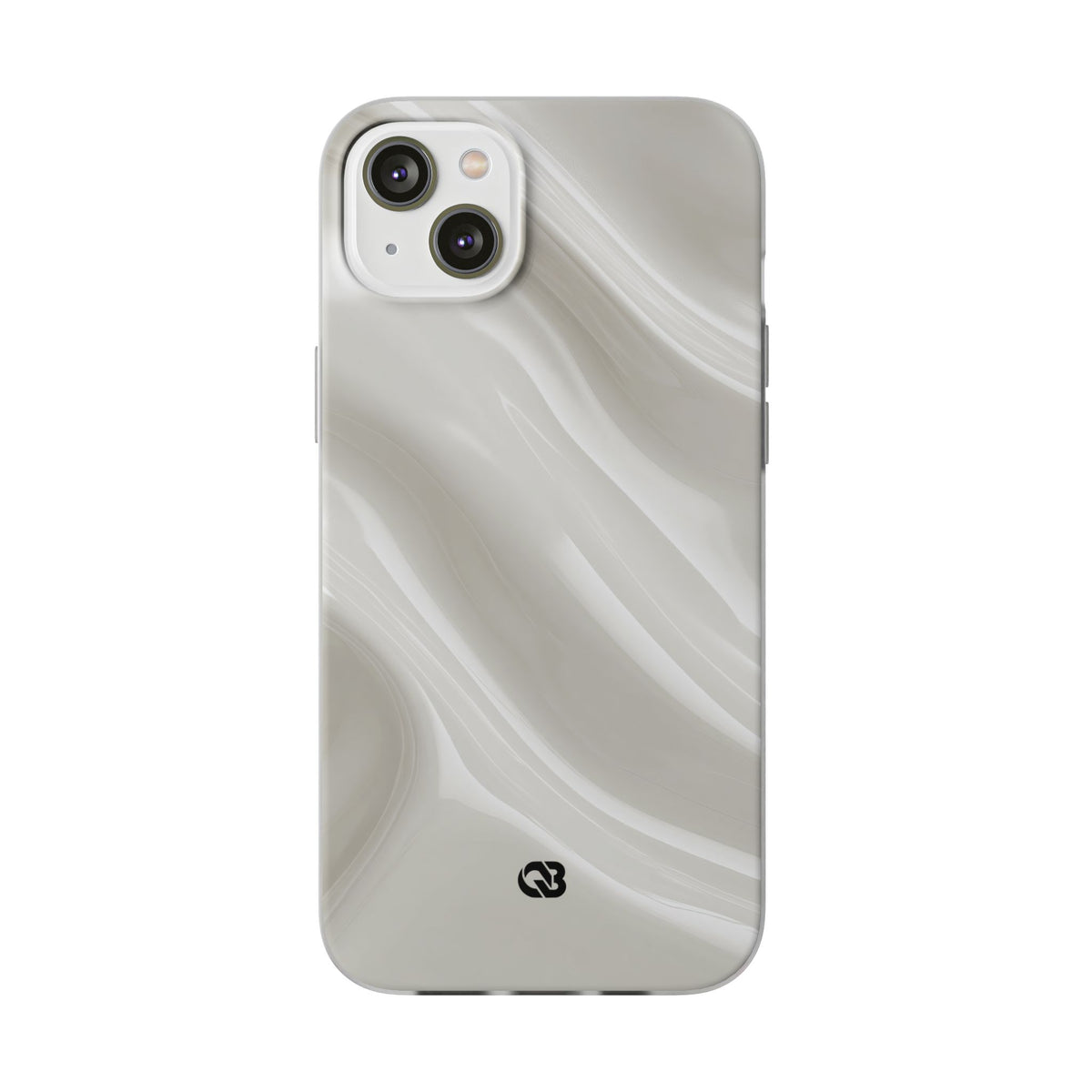 White Lite Phone Case for iPhone - Polished Ivory Wave