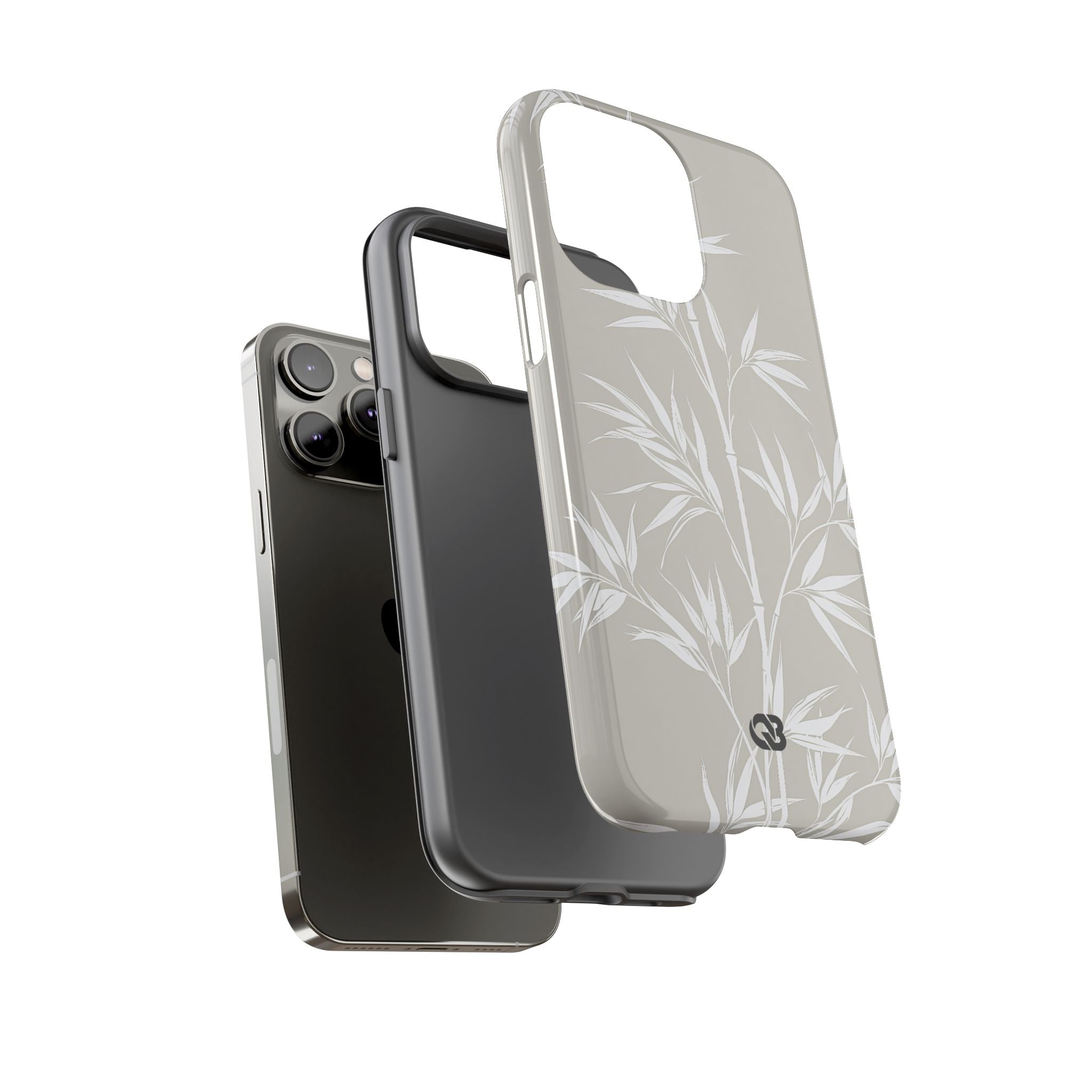 Beige Tough Phone Case for iPhone - Sandstone Bamboo Stalks