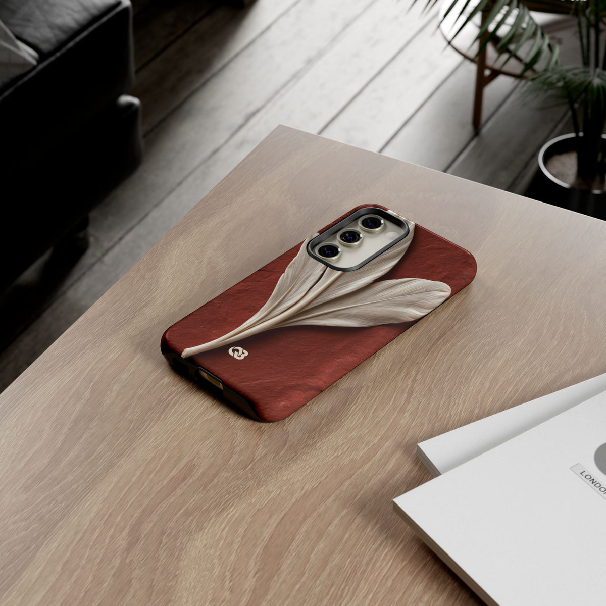 Carved Ivory Plume · Tough Phone Case for Samsung · Red