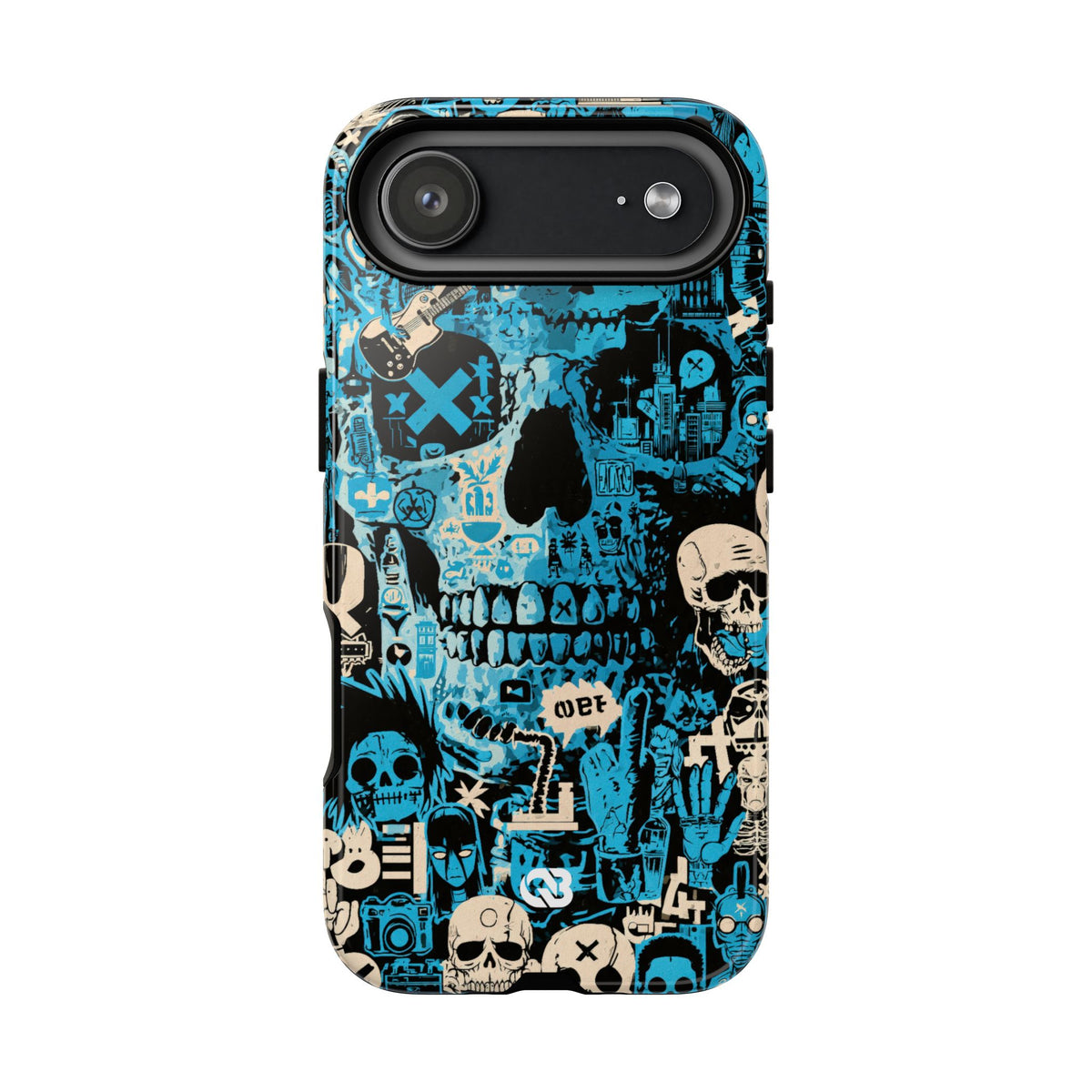 Electric Skull Graffiti · Tough Phone Case for iPhone · Blue