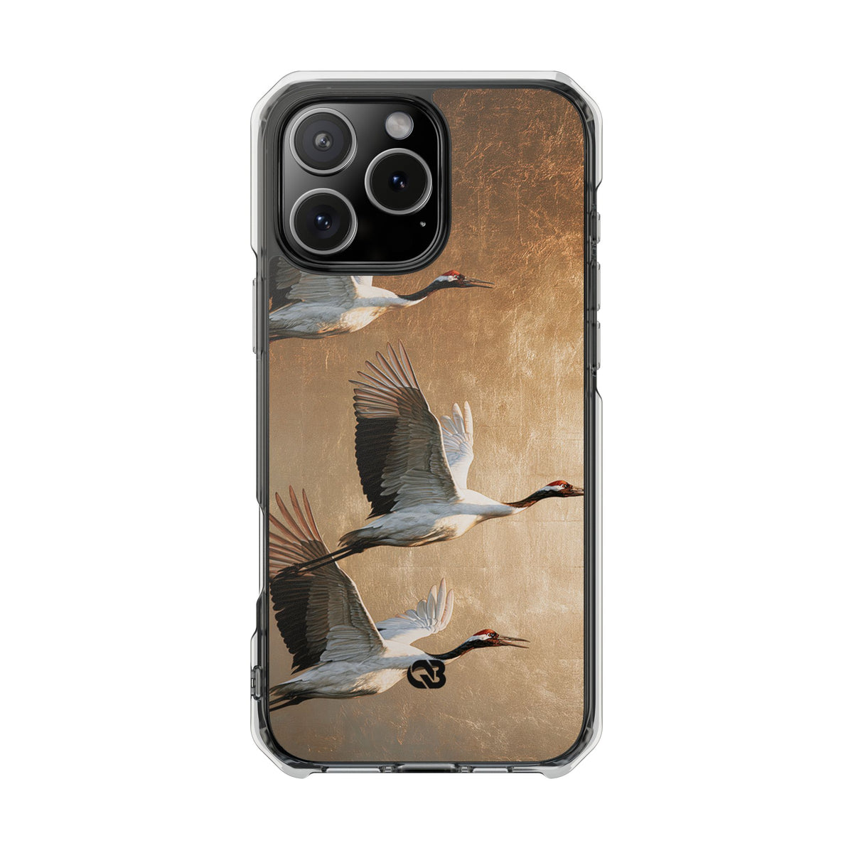 Golden Crane Flight · Clear Impact Magnetic Phone Case for iPhone · Gold