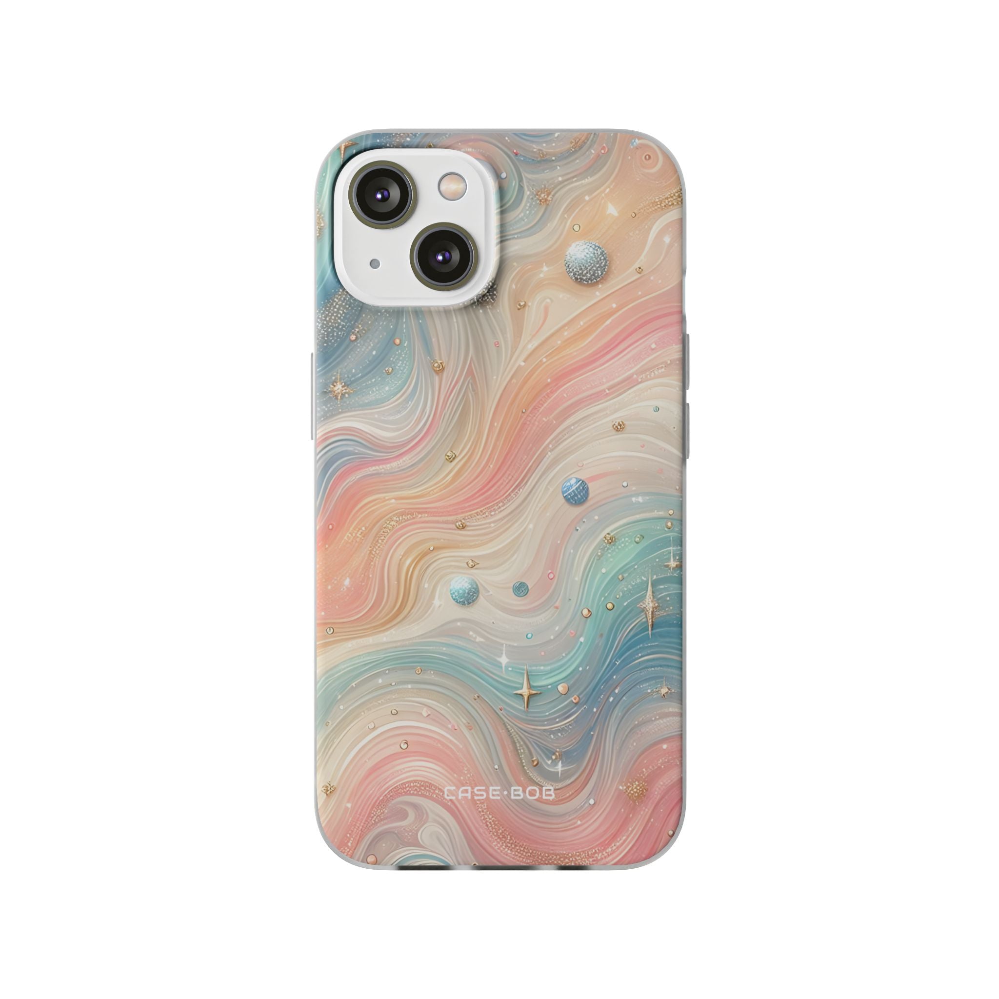 Iridescent Swirls iPhone 14 Skal - Mjukt