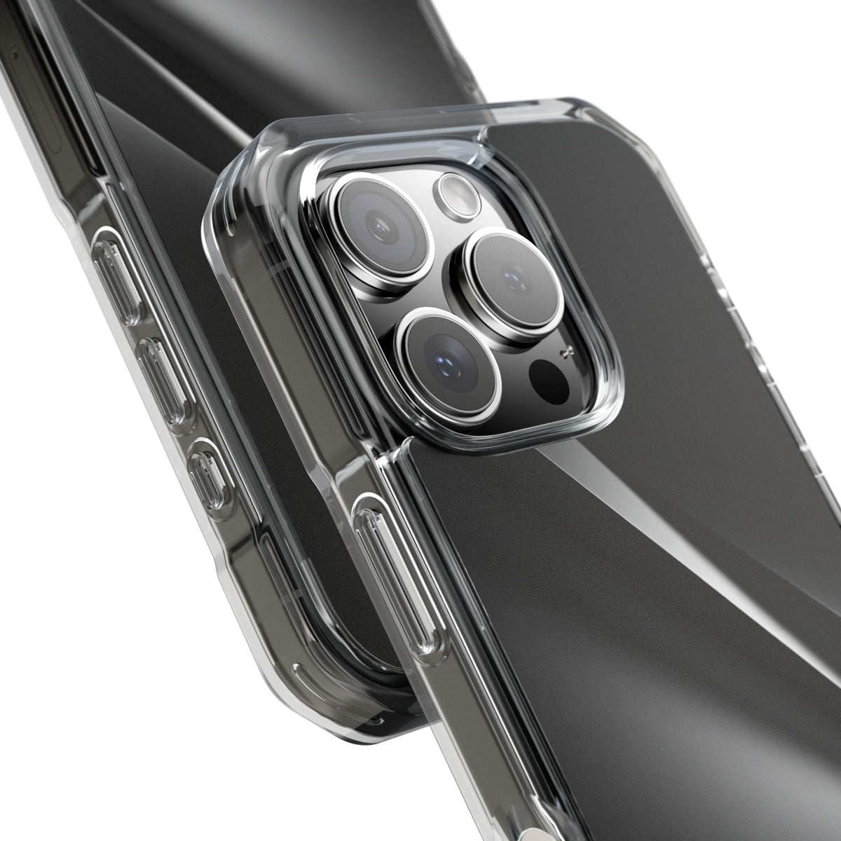 Obsidian Ridge · Clear Impact Magnetic Phone Case for iPhone · Black