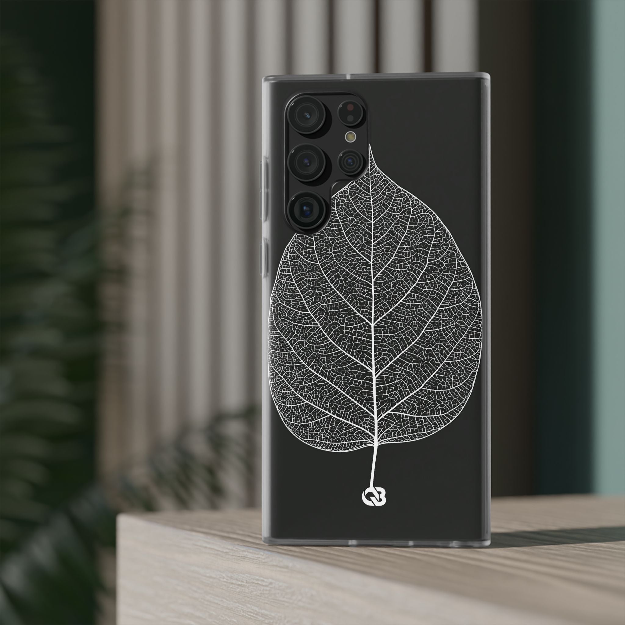 Black Lite Phone Case for Samsung - Bleached Leaf Lattice