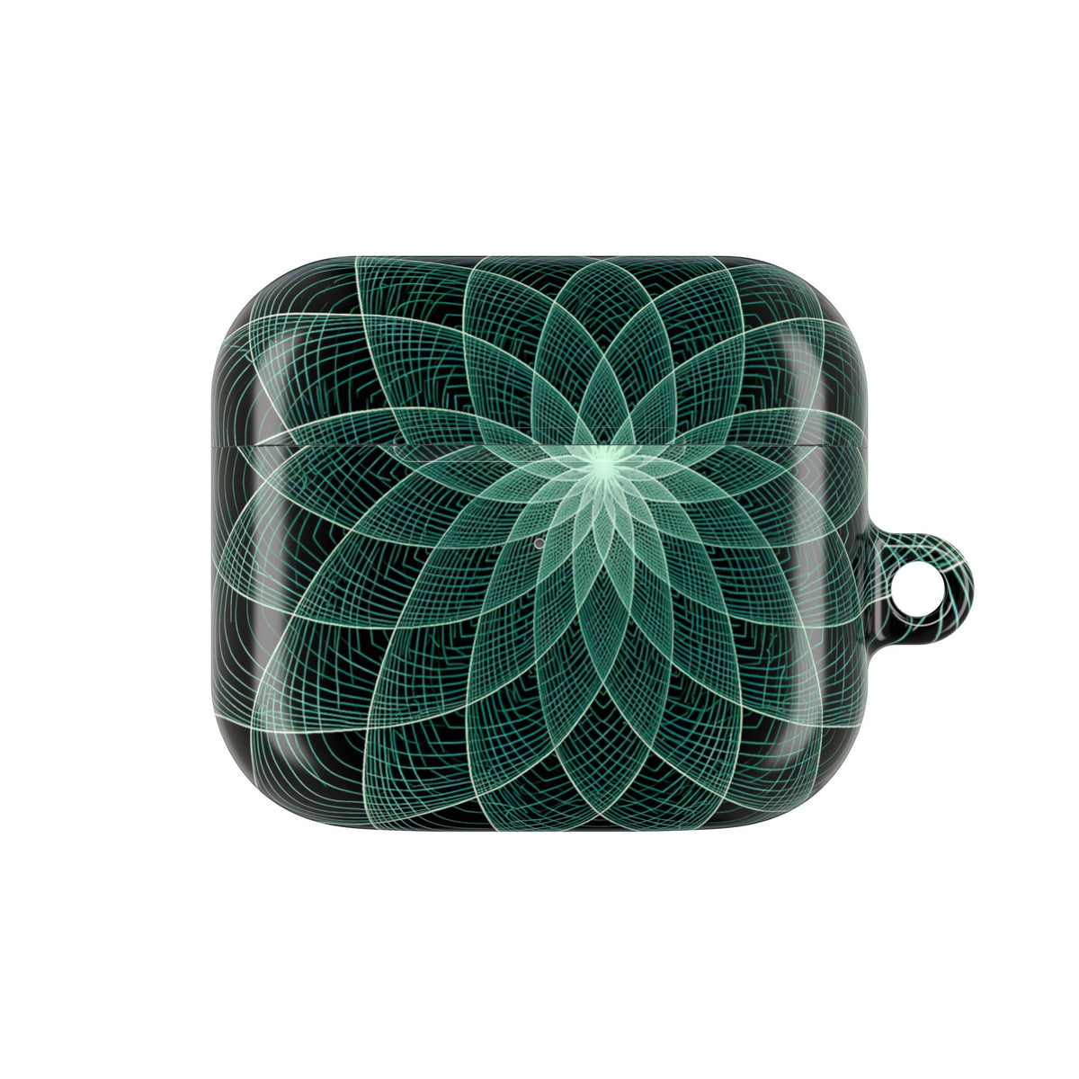 Verdant Harmonic Bloom · Hard Case for AirPods & AirPods Pro · Black