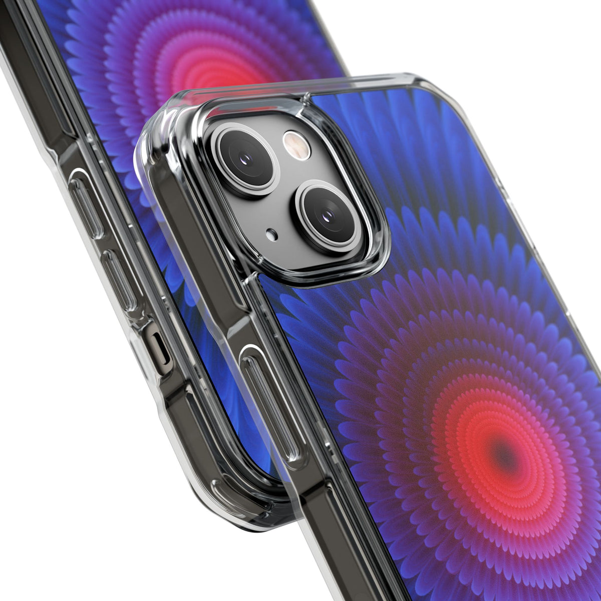 Radial Spectrum Bloom · Clear Impact Magnetic Phone Case for iPhone · Blue