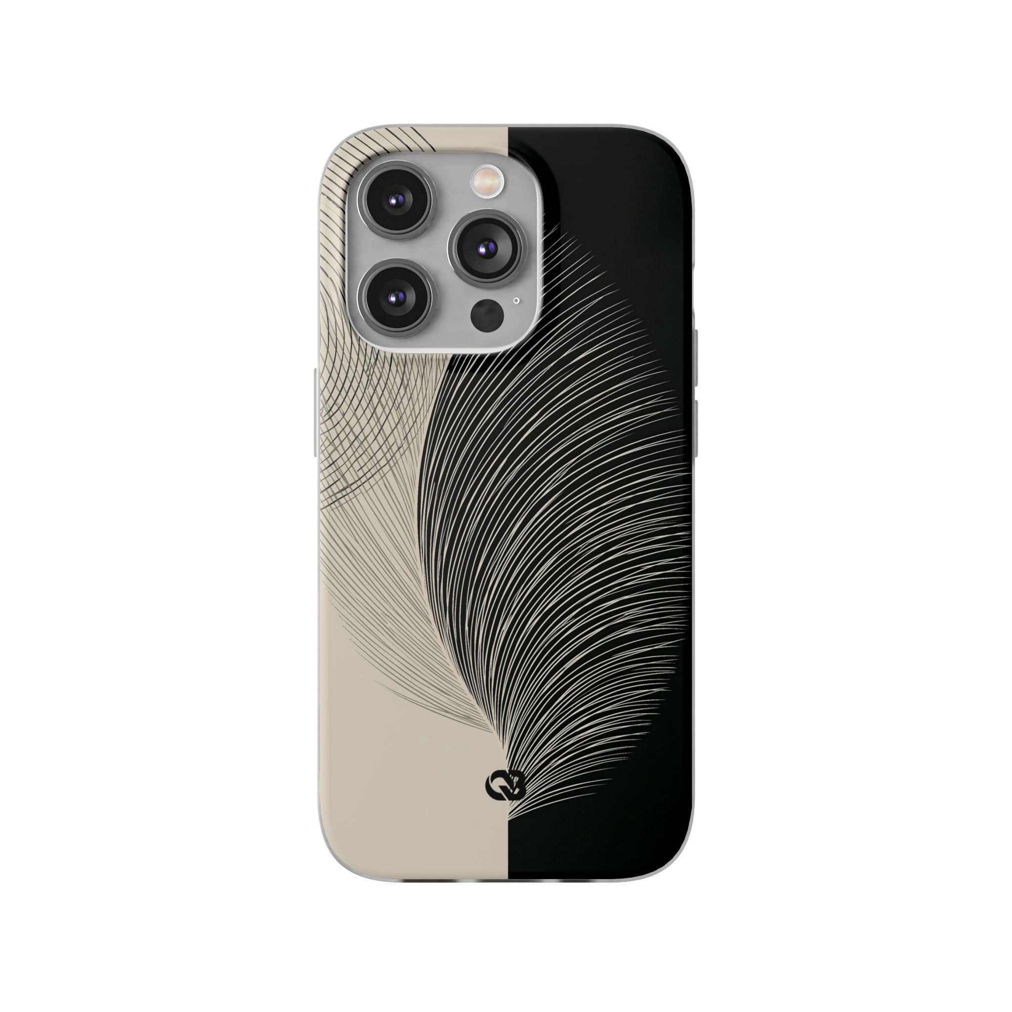 Beige Lite Phone Case for iPhone - Obsidian Cream Plume
