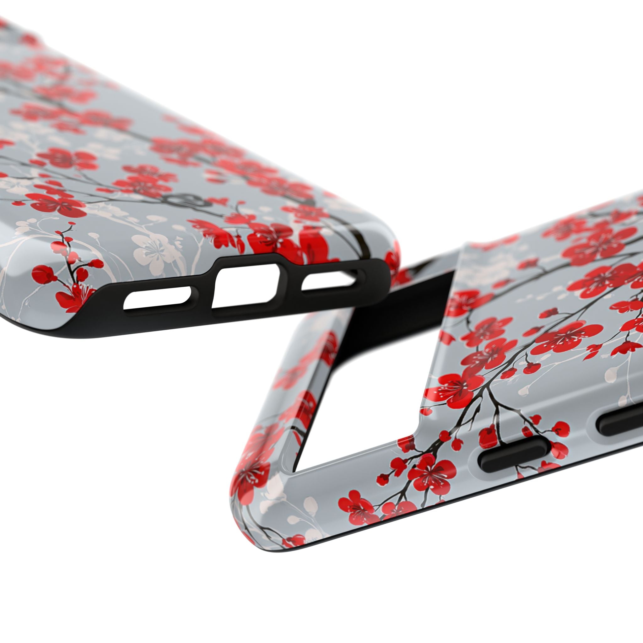 Grey Tough Phone Case for Google Pixel - Crimson Sakura Slate