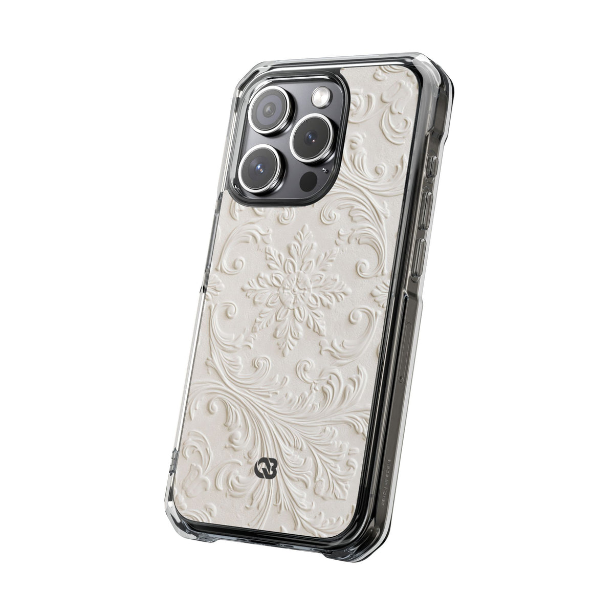 Sculpted Acanthus Relief · Clear Impact Magnetic Phone Case for iPhone · White