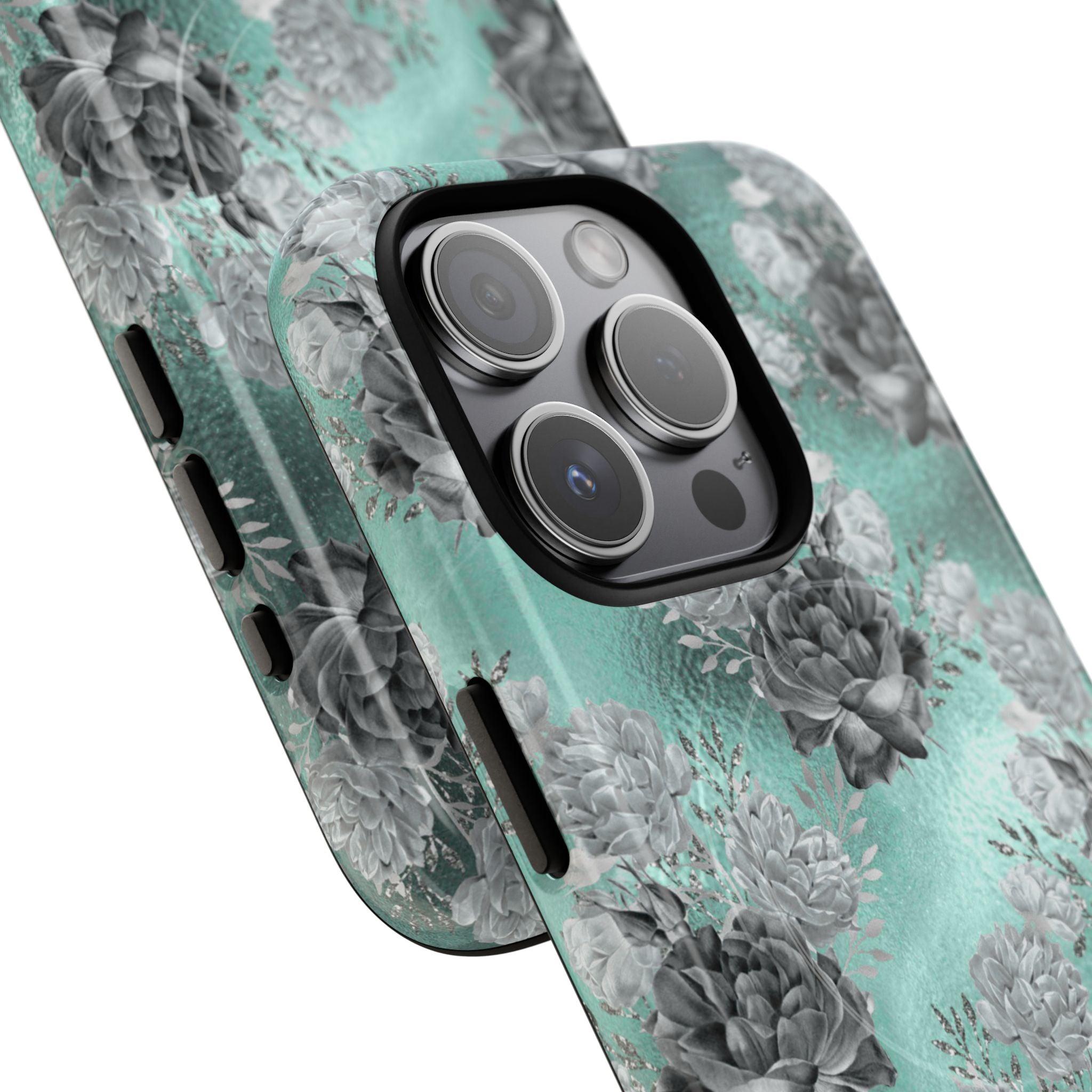 Frost Mint Floral · Tough+ Magsafe
