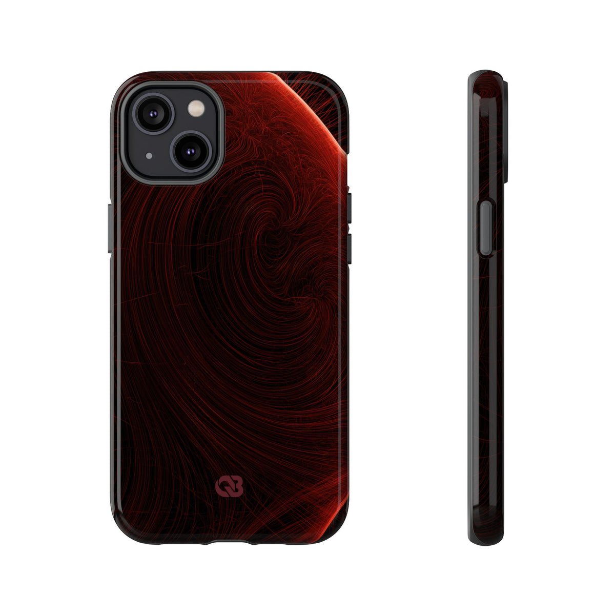 Red Tough Phone Case for iPhone - Crimson Flare Flux