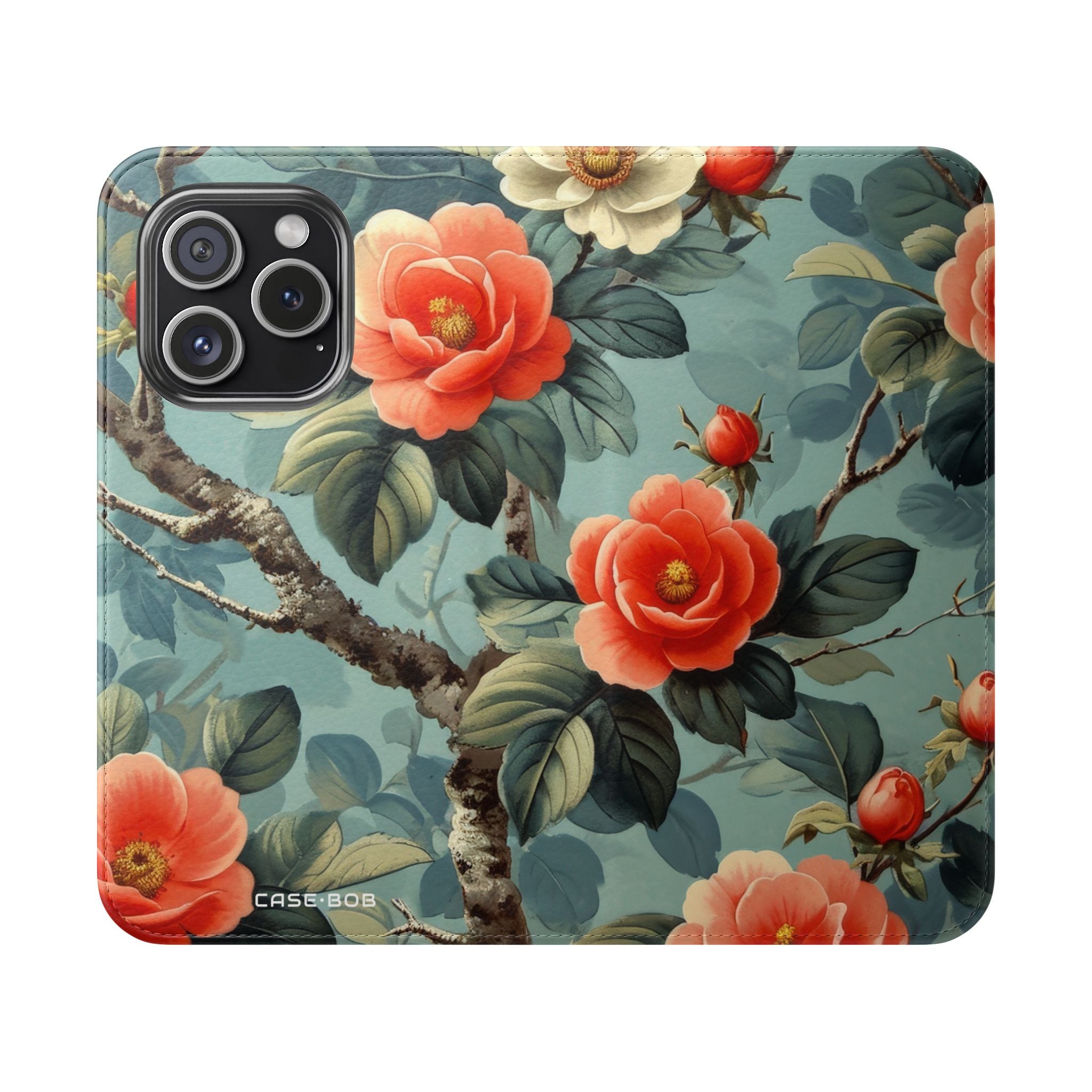 Pink Camellia - iPhone 15 Pro Case - Wallet