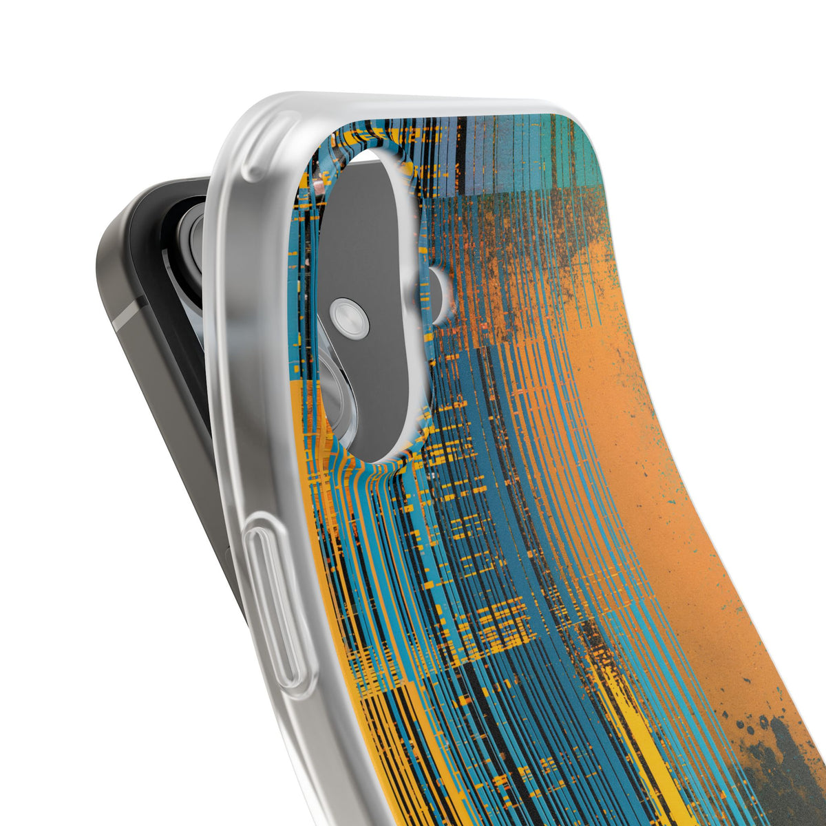 Cyber Glitch Stream · Lite Phone Case for iPhone · Teal
