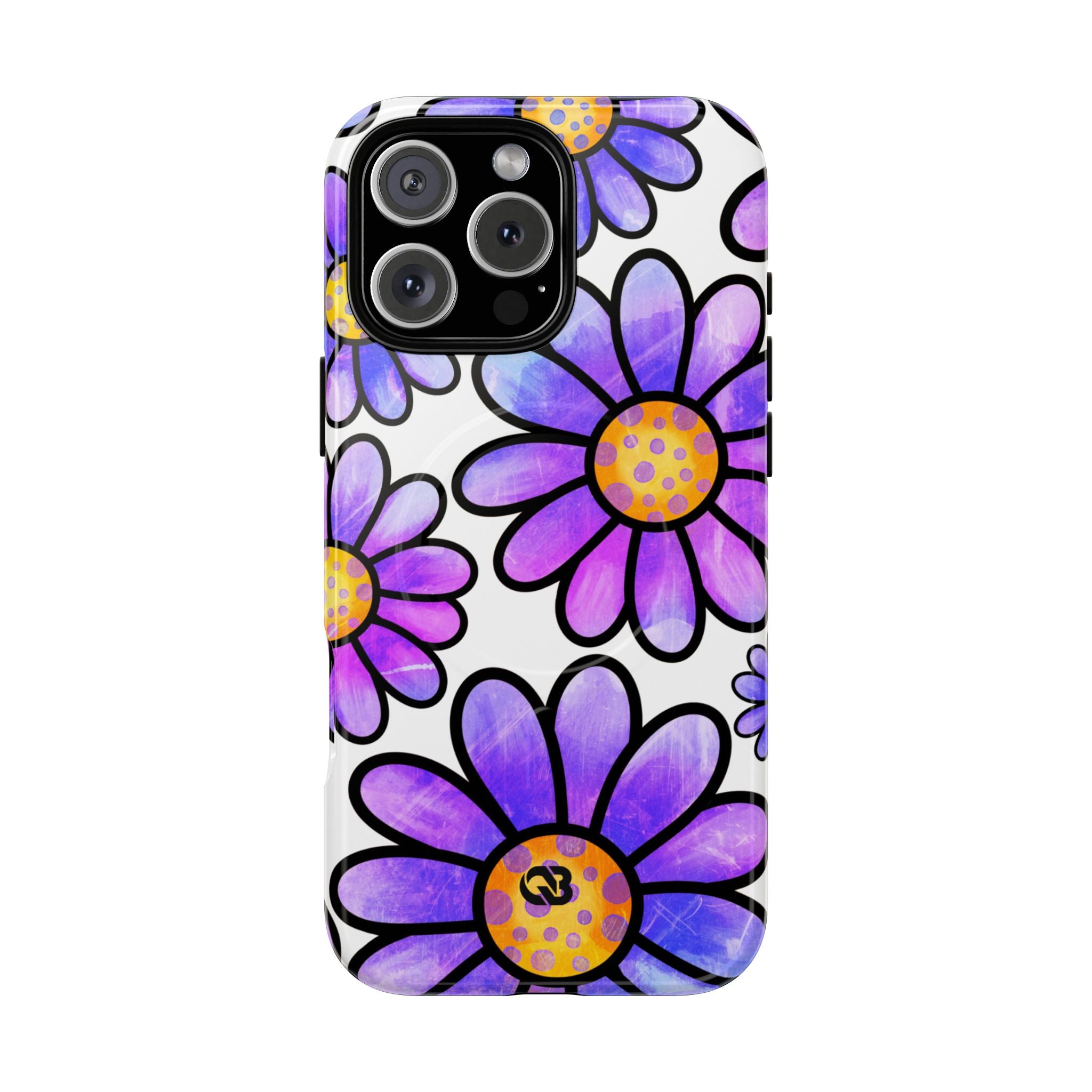 Violet Grunge Bloom · Tough+ Handyhülle für iPhone · Magsafe