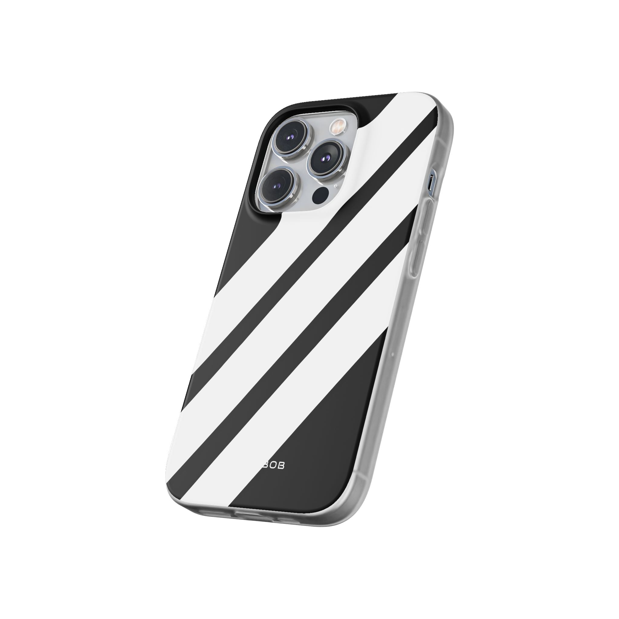 Diagonal Bands Noir iPhone 14 Pro Case - Soft