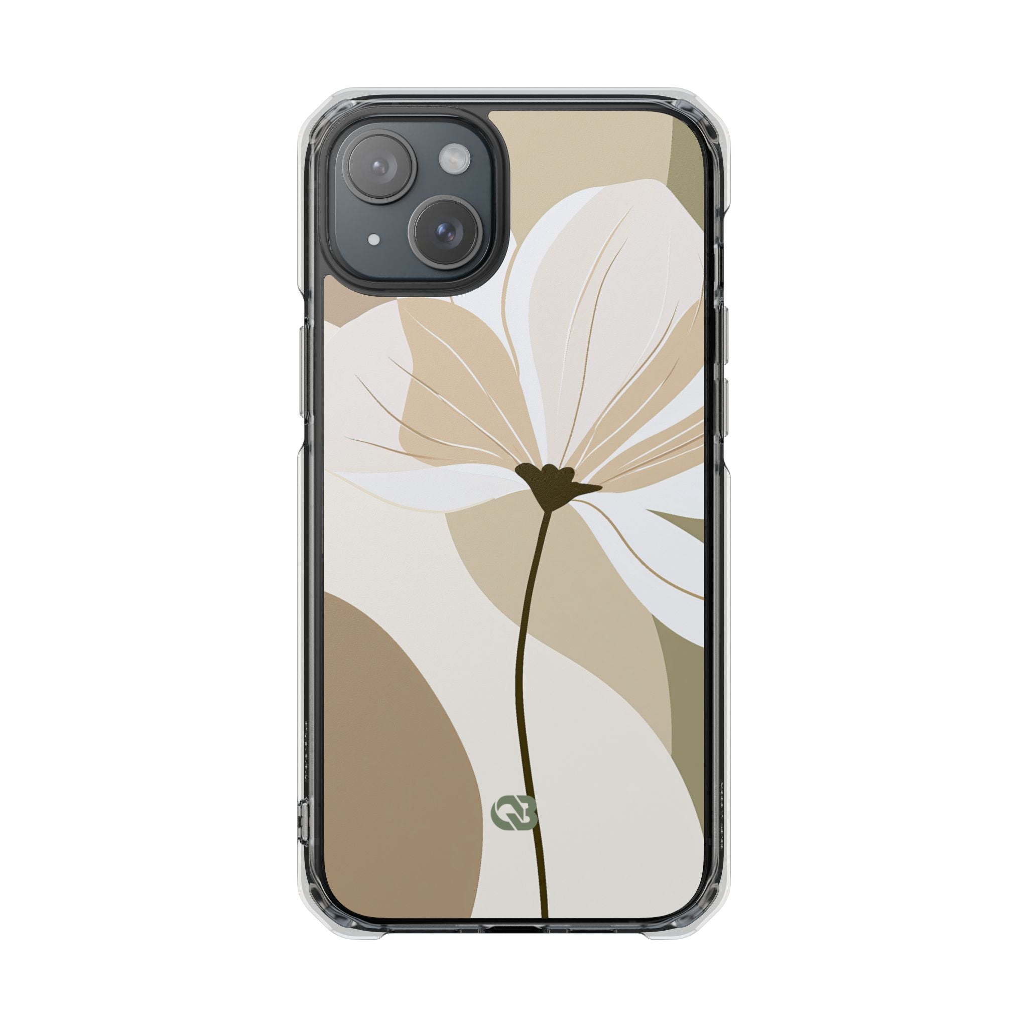 Beige Impact MagSafe Phone Case for iPhone - Sage Linen Magnolia