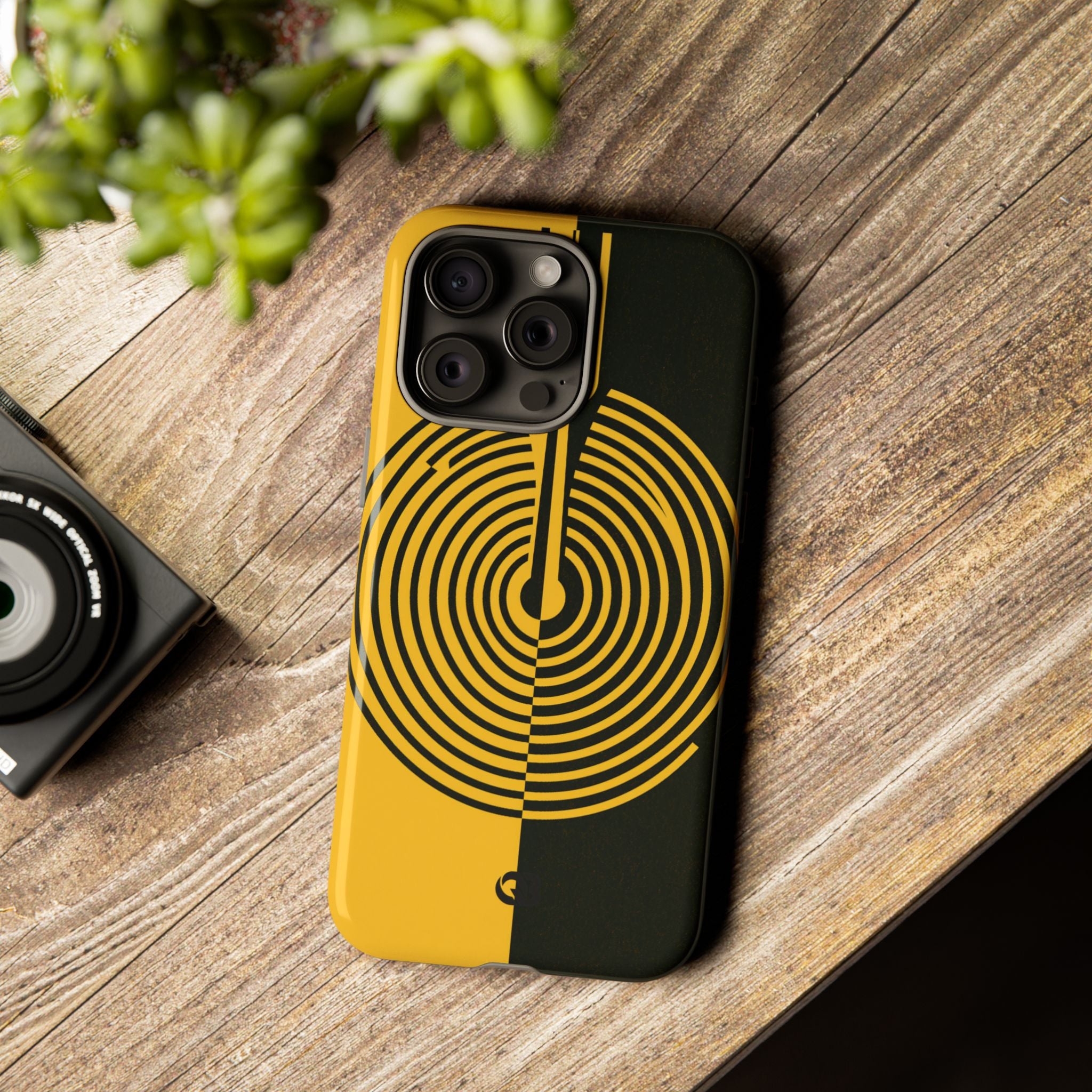 Yellow Tough Phone Case for iPhone - Voltage Sector Pulse