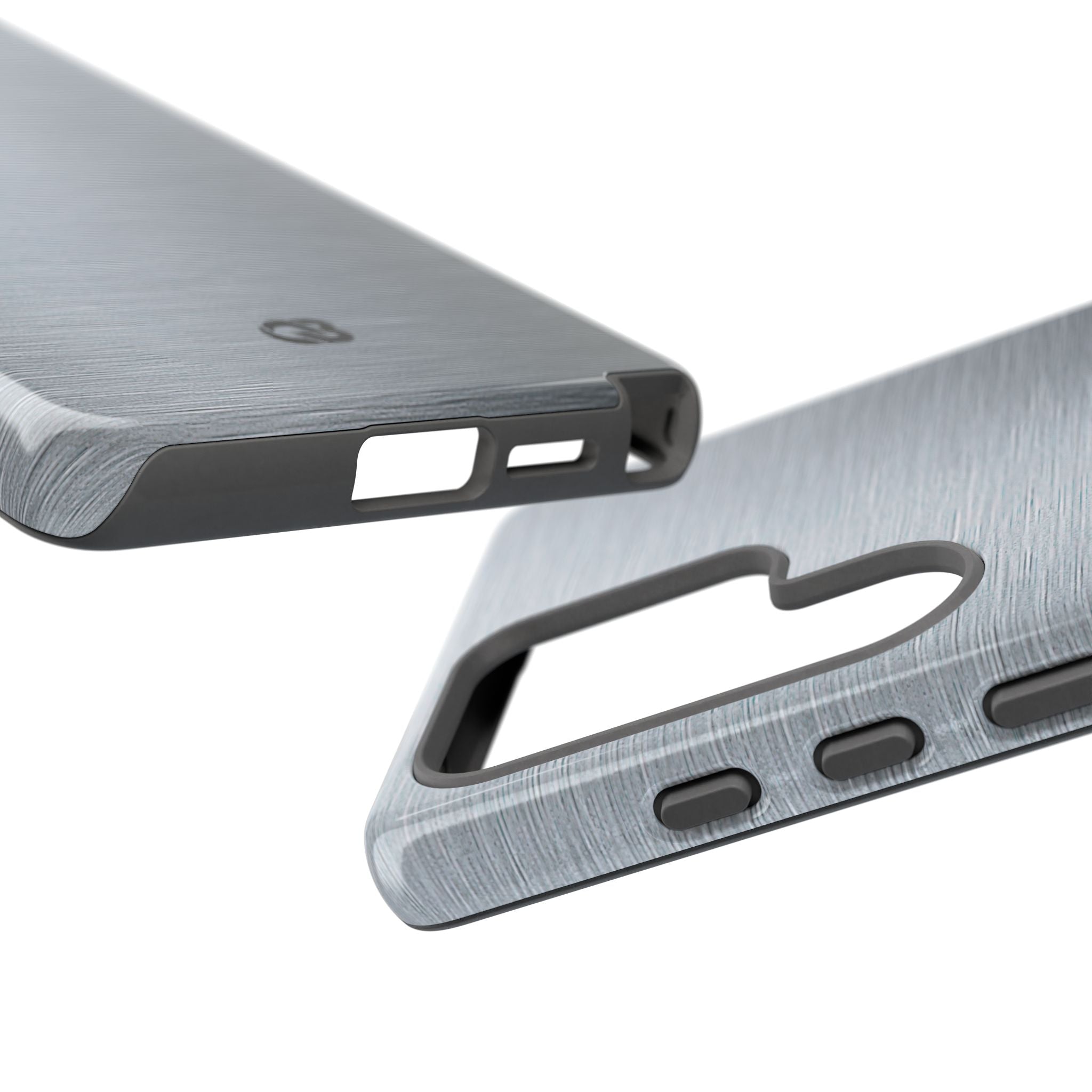 Silver Tough Phone Case for Samsung - Satin Chrome Grain