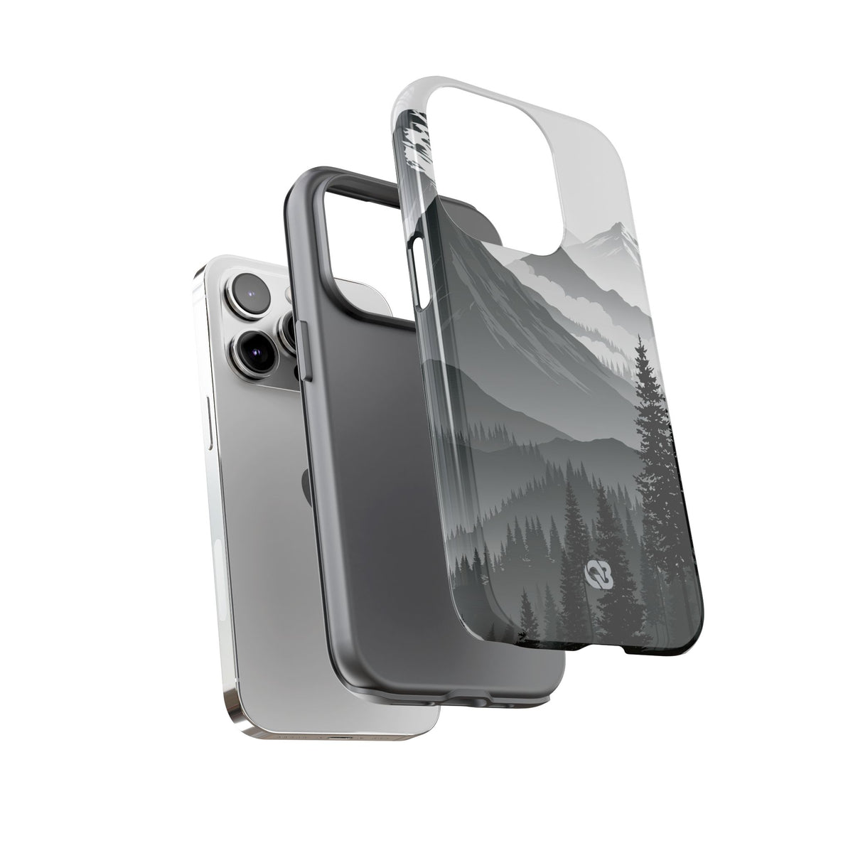 Grey Tough Phone Case for iPhone - Granite Ridge Mist