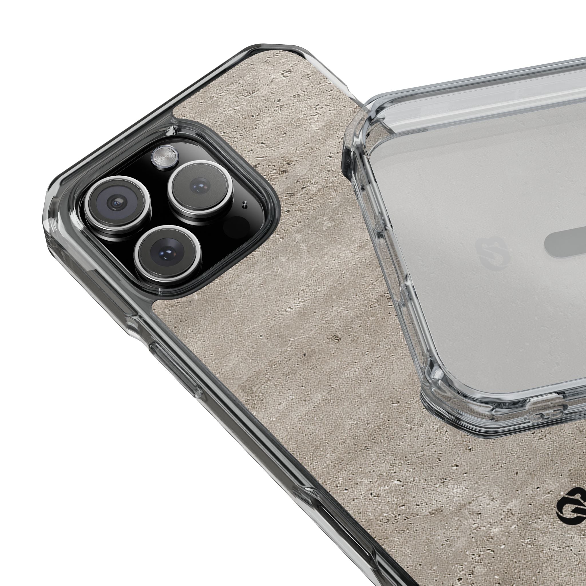 Grey Impact MagSafe Phone Case for iPhone - Brutalist Stone Grit